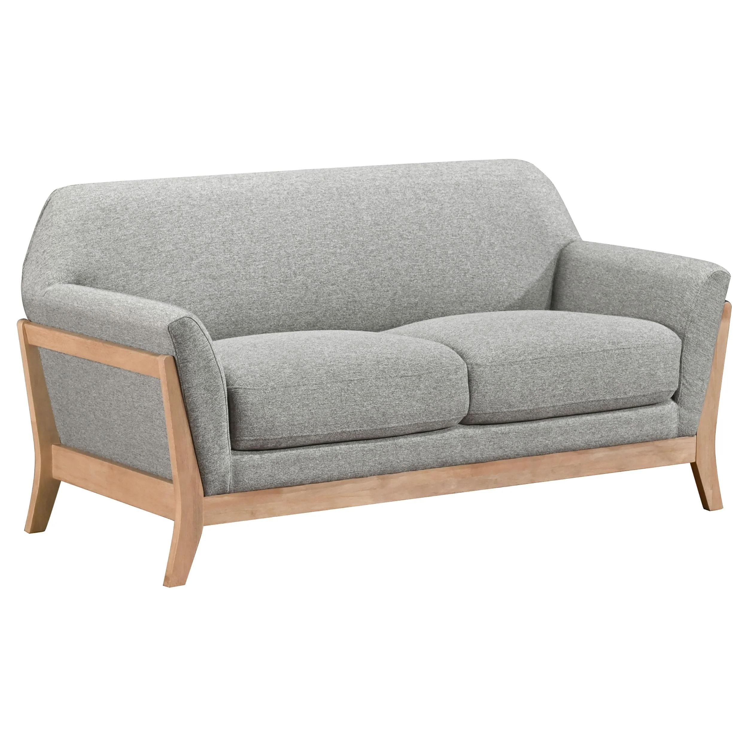 Vaughn Gray Fabric Upholstered Flared Arm Loveseat