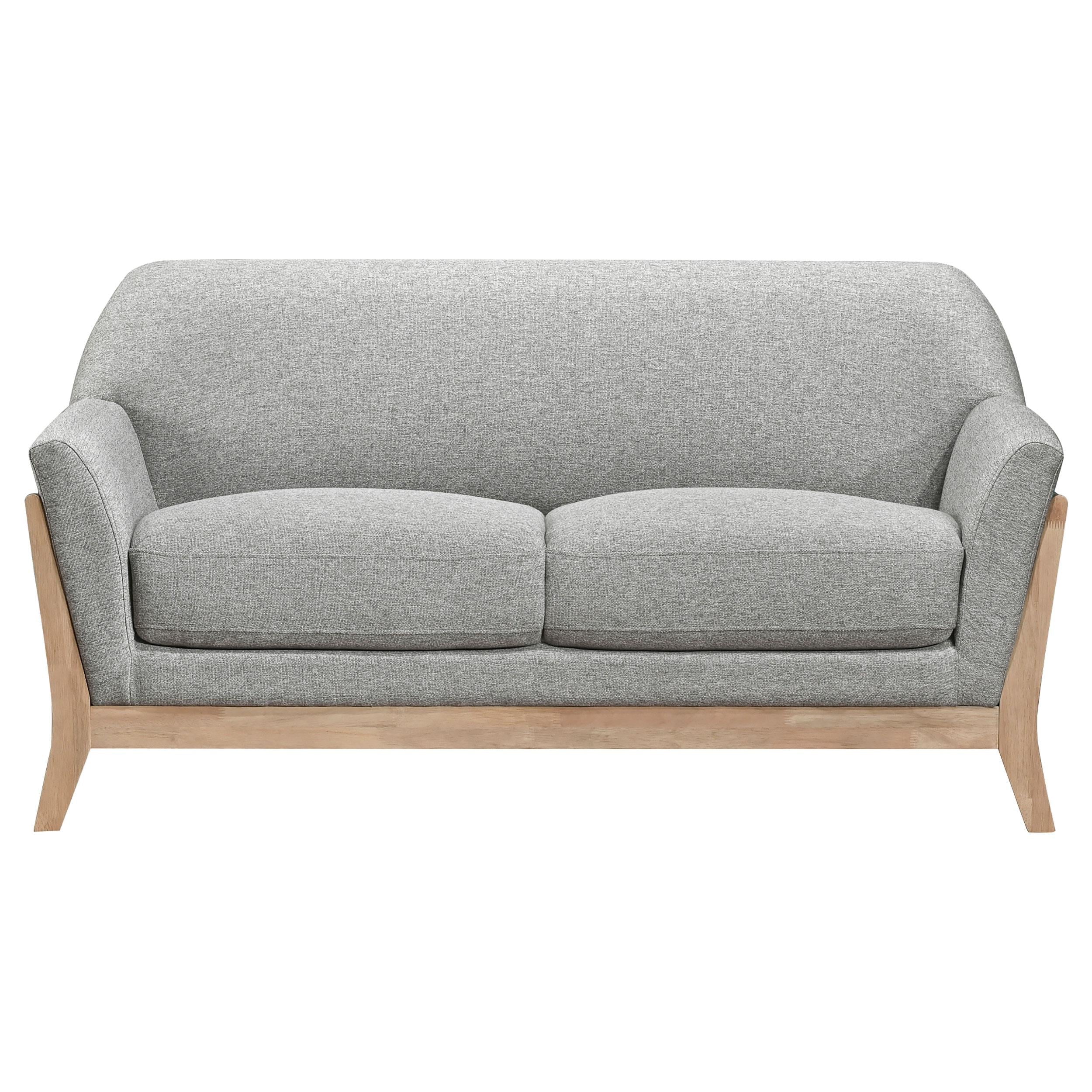 Vaughn Gray Fabric Upholstered Flared Arm Loveseat - Image 3