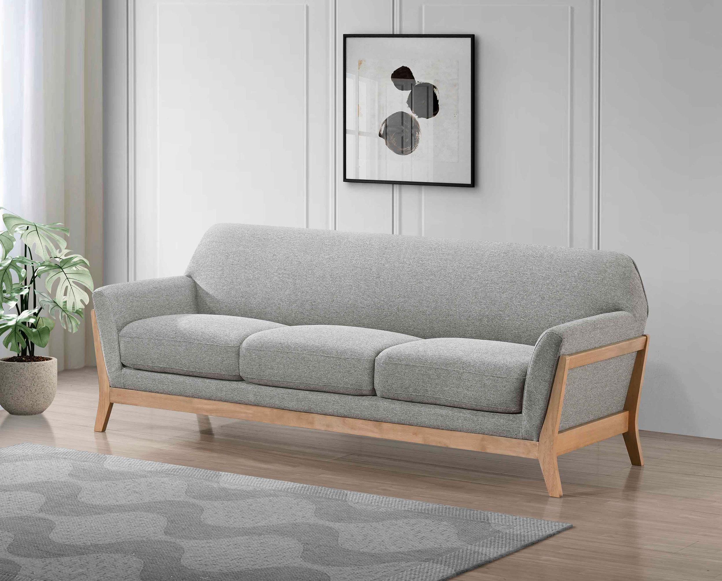 Vaughn Gray Fabric Upholstered Flared Arm Sofa - Image 2