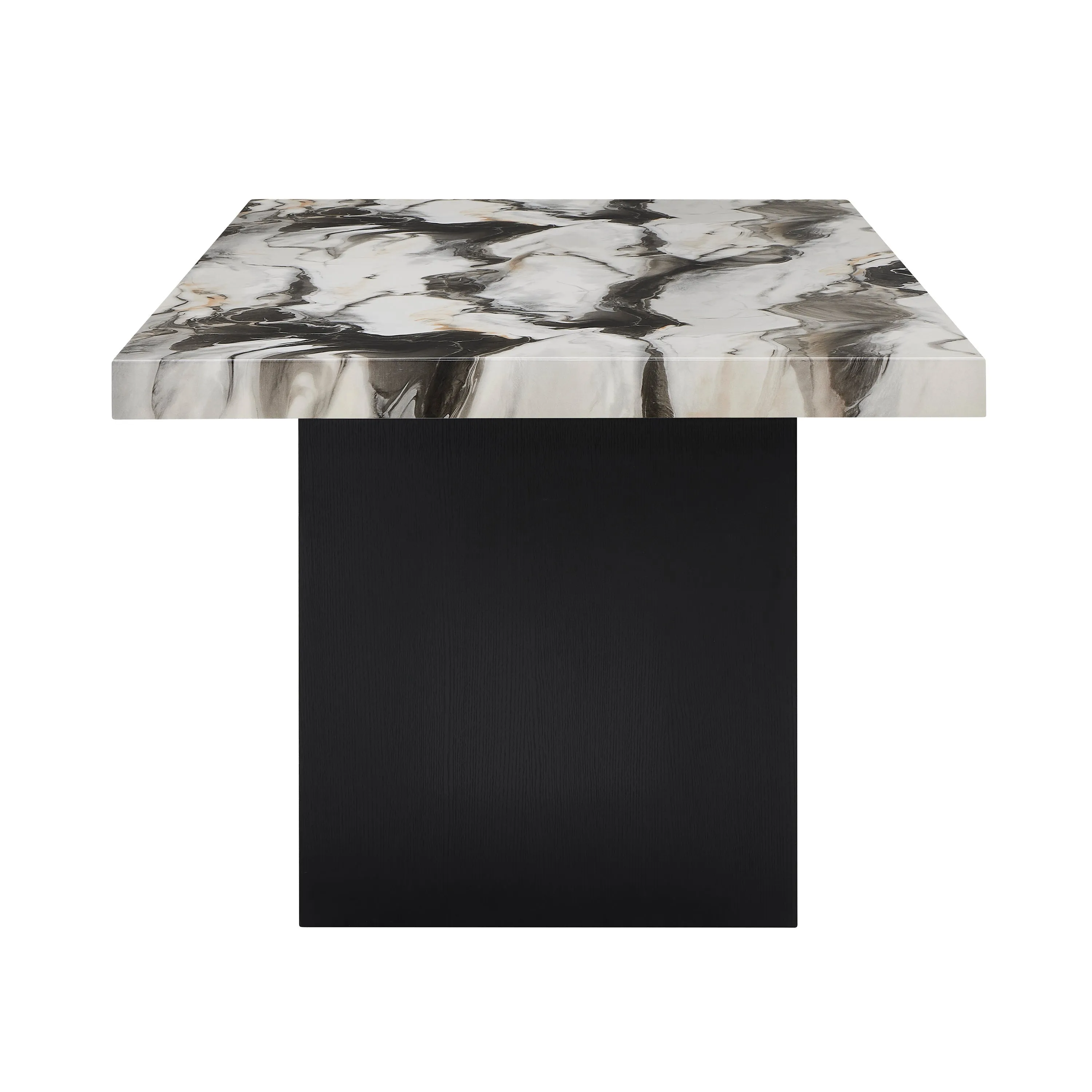Vega Black/Brown Faux Marble Dining Set - Image 4