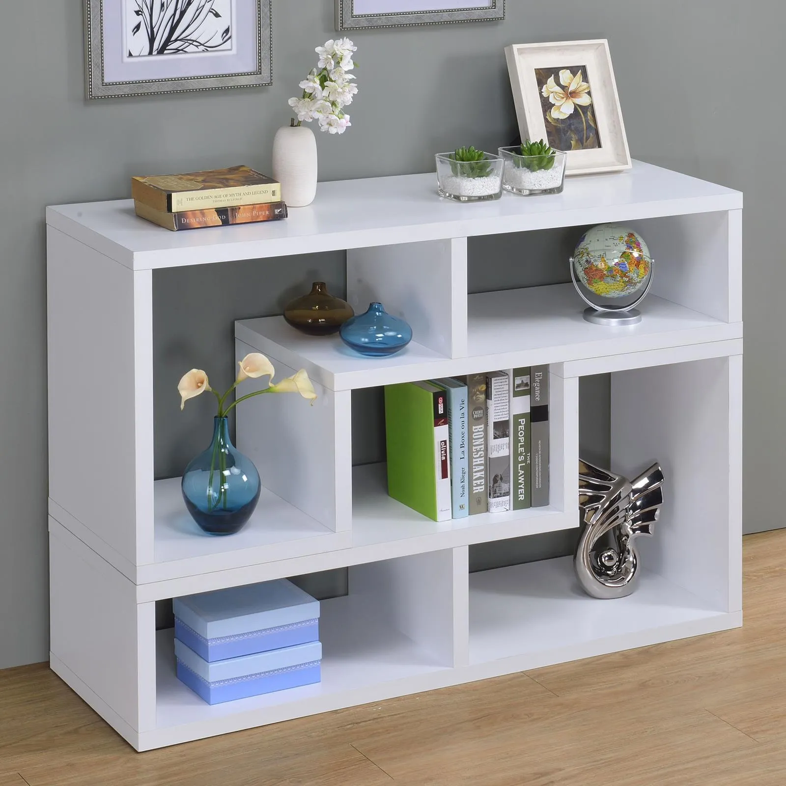 Velma White Convertible TV Console/Bookcase - Image 16