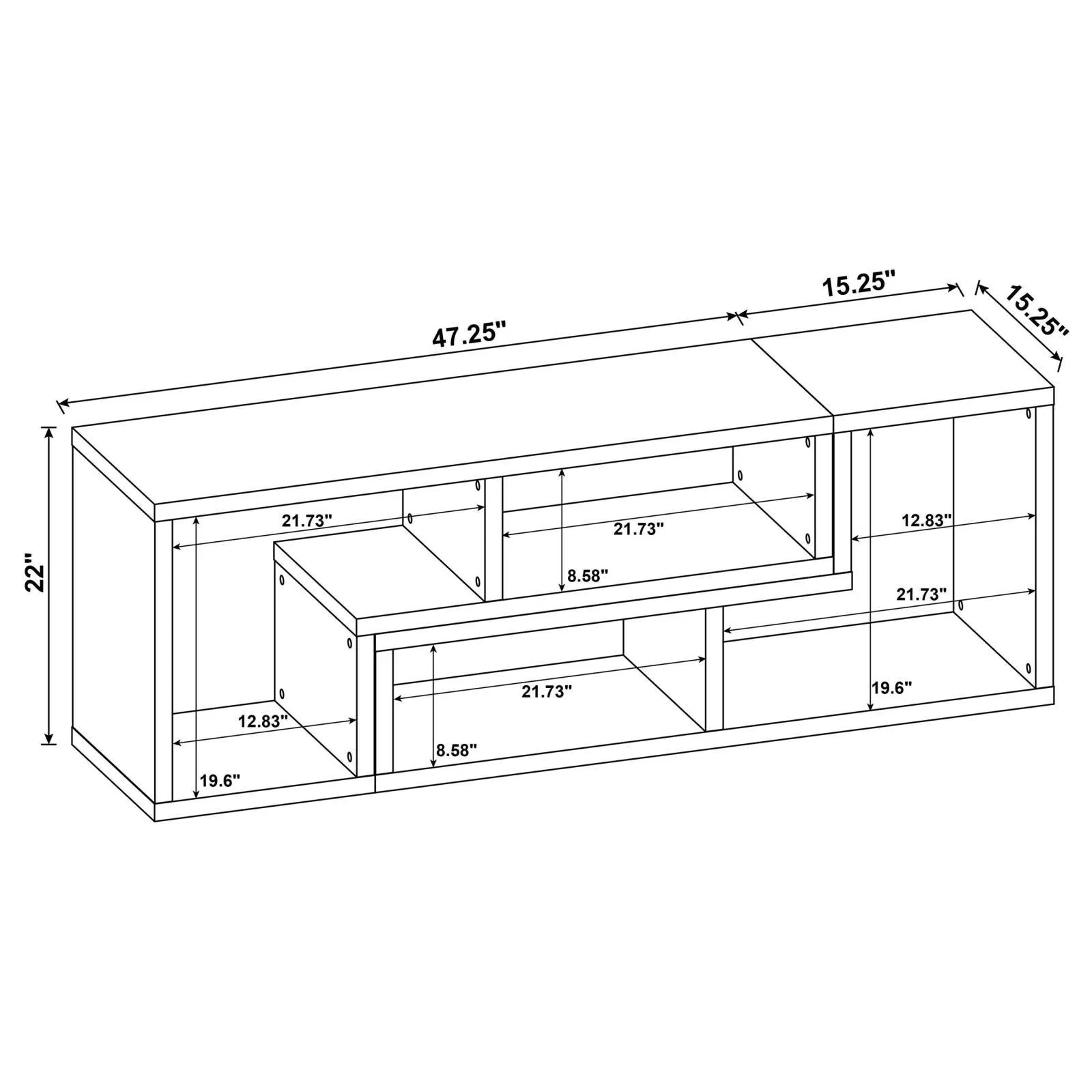 Velma White Convertible TV Console/Bookcase - Image 20