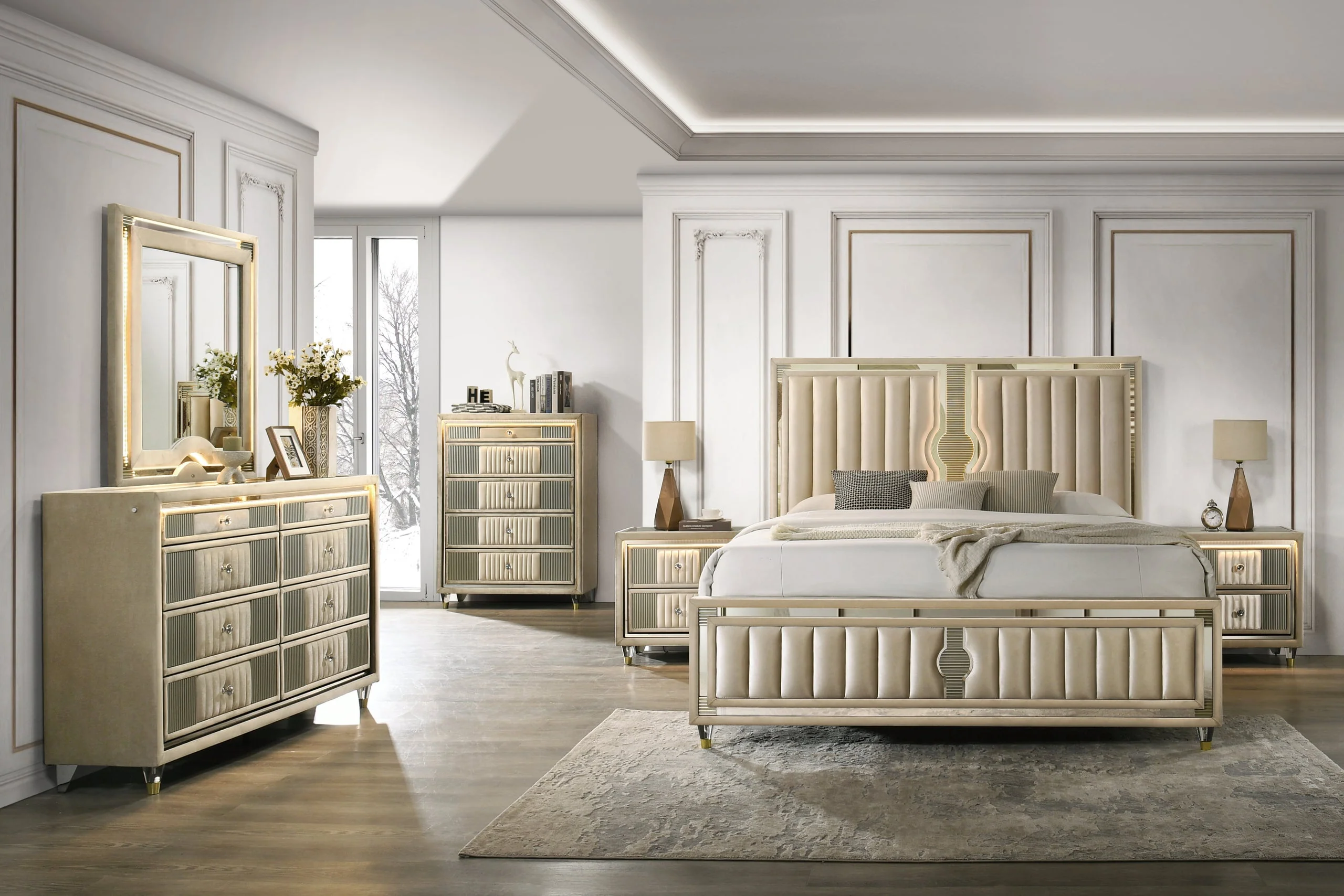 Venetian Beige Bedroom Set - Image 2