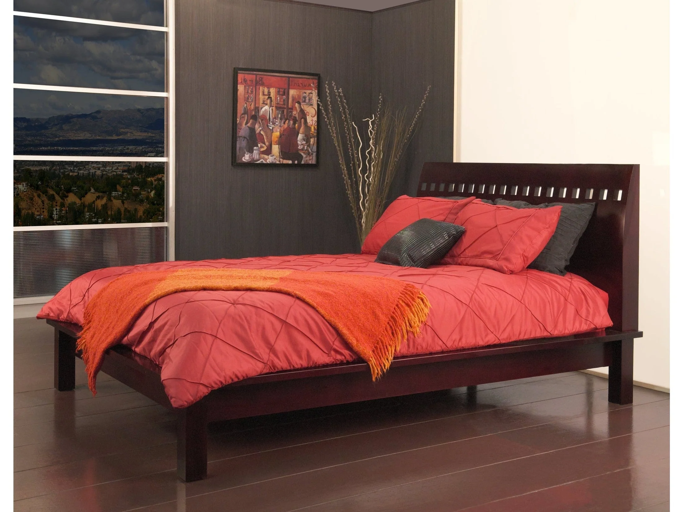 Veneto Wood California King Platform Bed in Espresso
