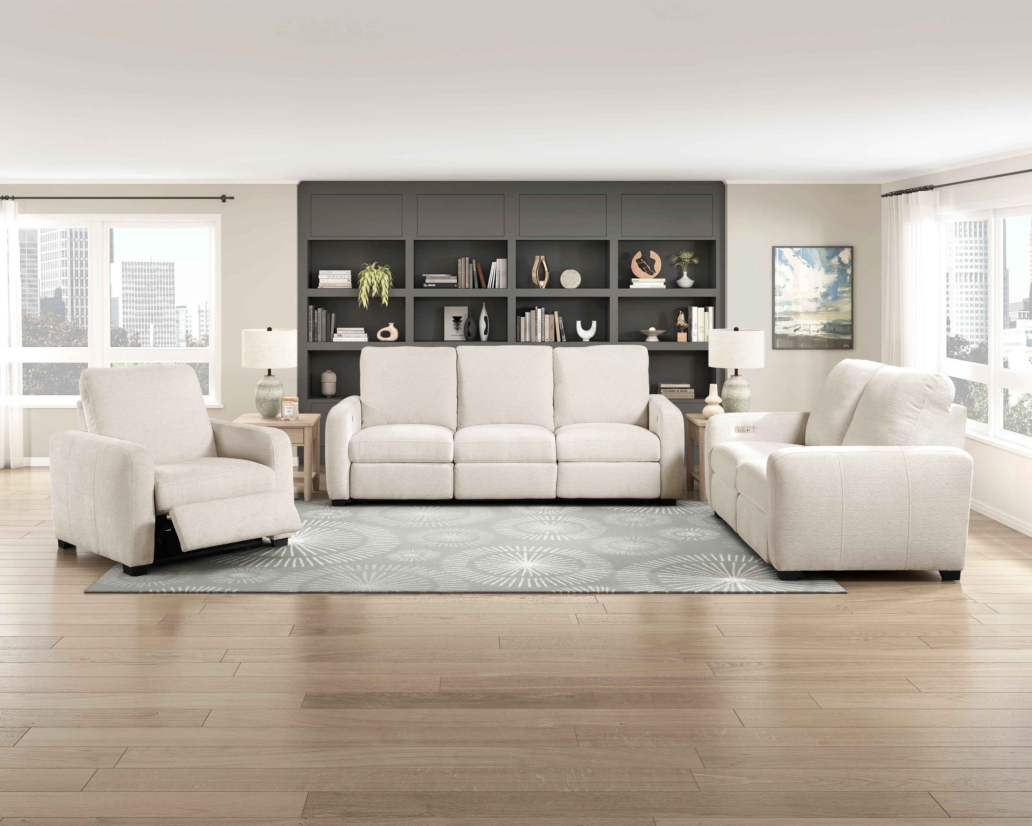 Vera Beige 3-Piece Power Reclining Living Room Set