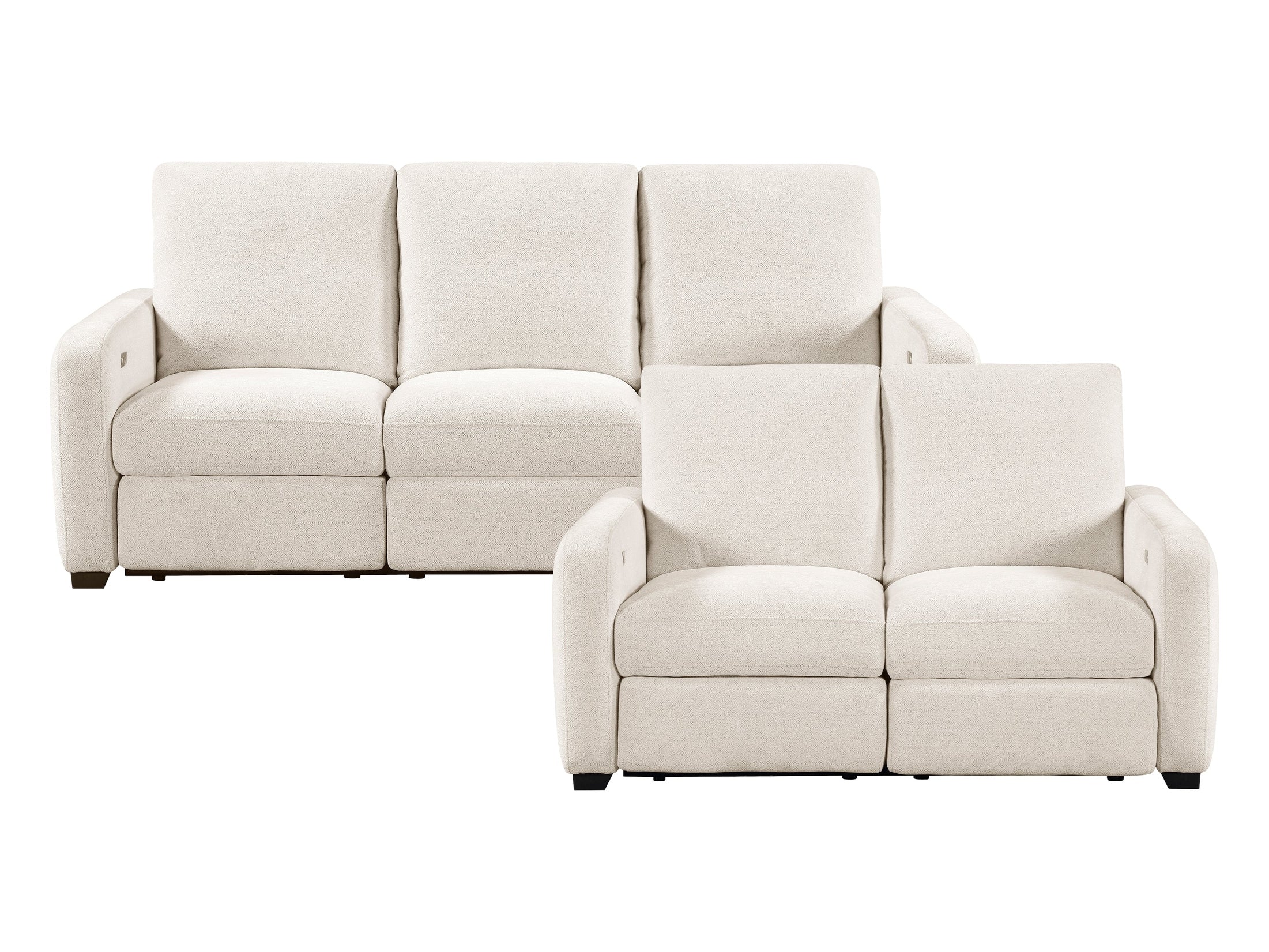 Vera Beige Power Double Reclining Sofa and Loveseat