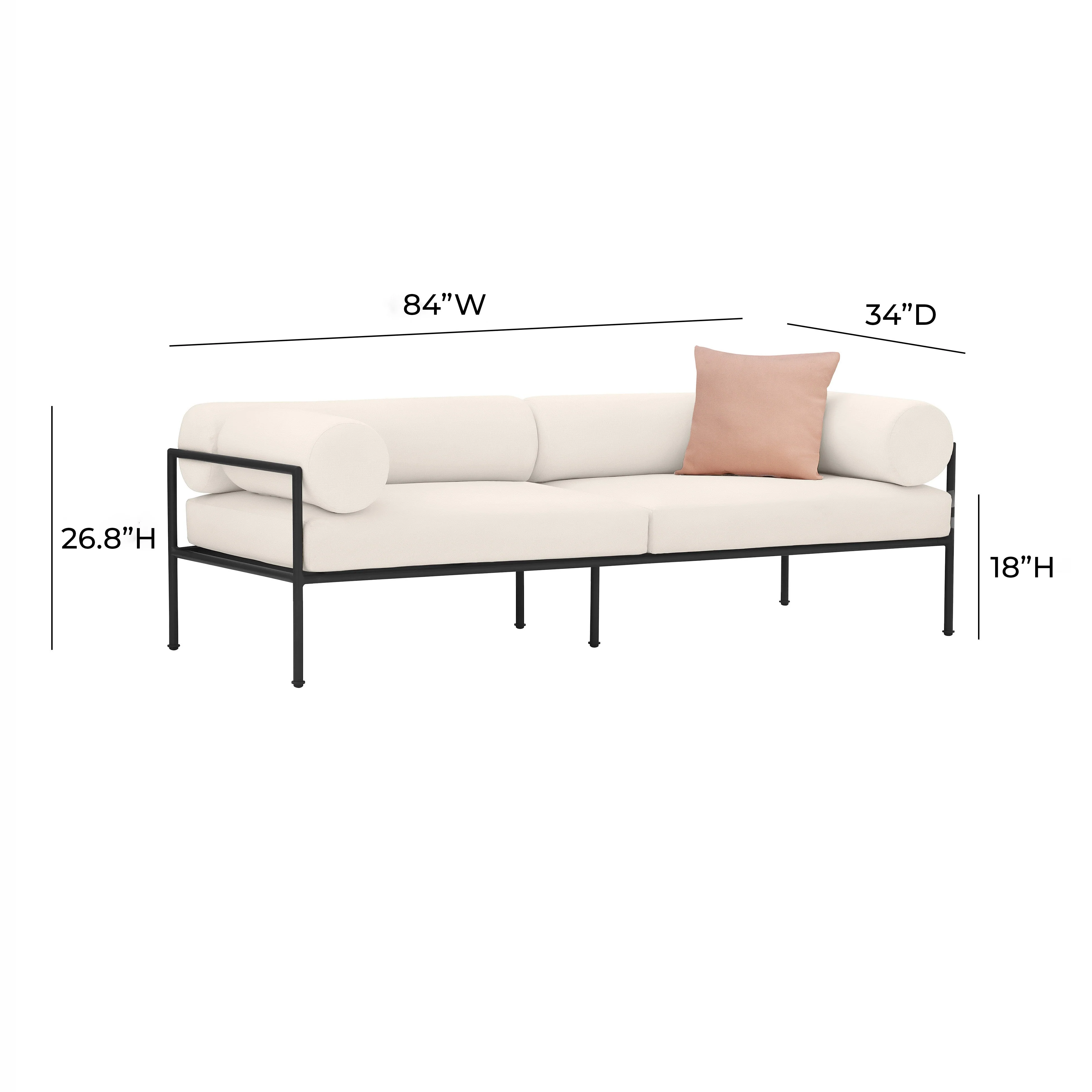 Vera Cream Performance Fabric Outdoor Sofa - Image 5