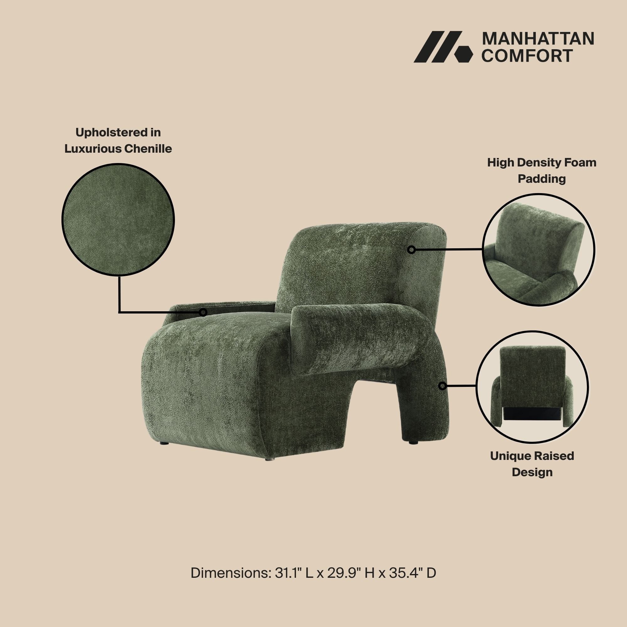 Verandah Accent Chairs in Olive Green (set of 2) - Image 3