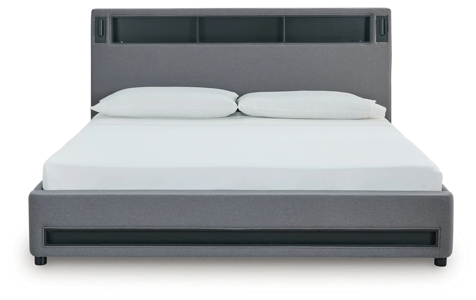 Verishaw Gray California King Upholstered Bed - Image 3