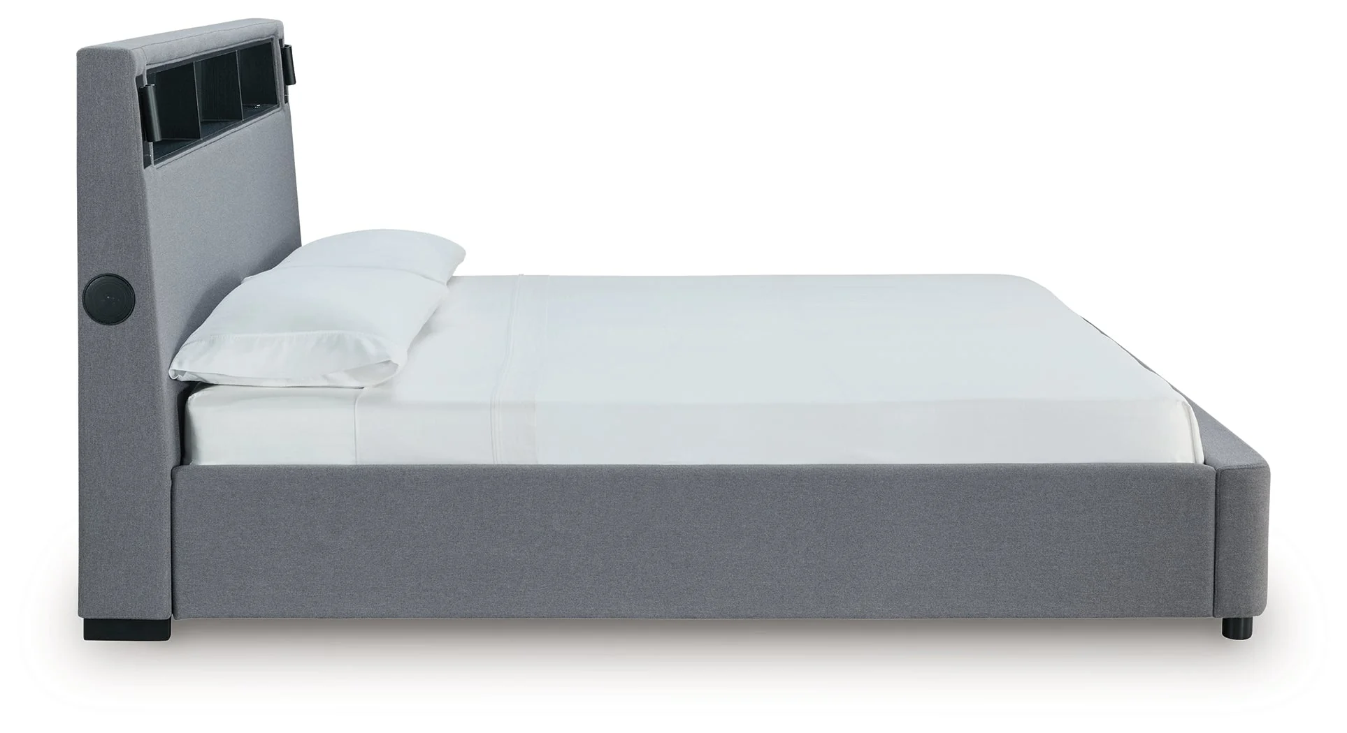 Verishaw Gray California King Upholstered Bed - Image 4