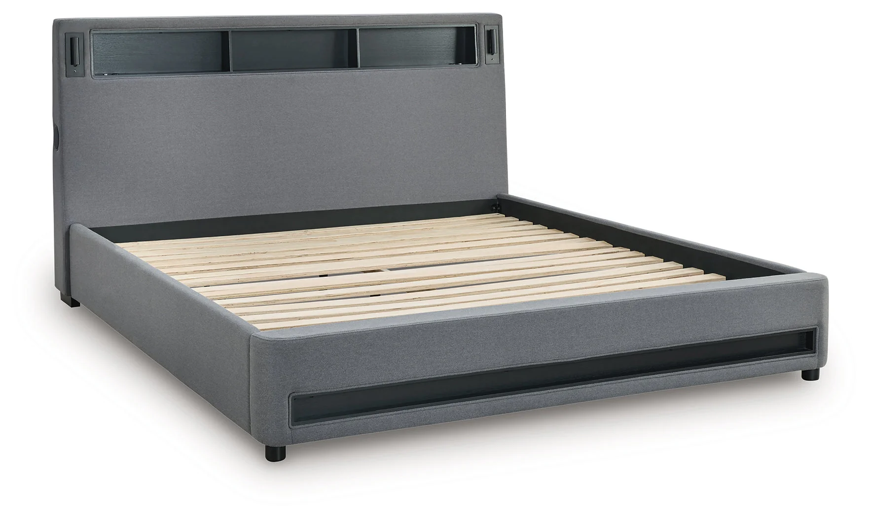 Verishaw Gray Full Upholstered Bed - Image 2
