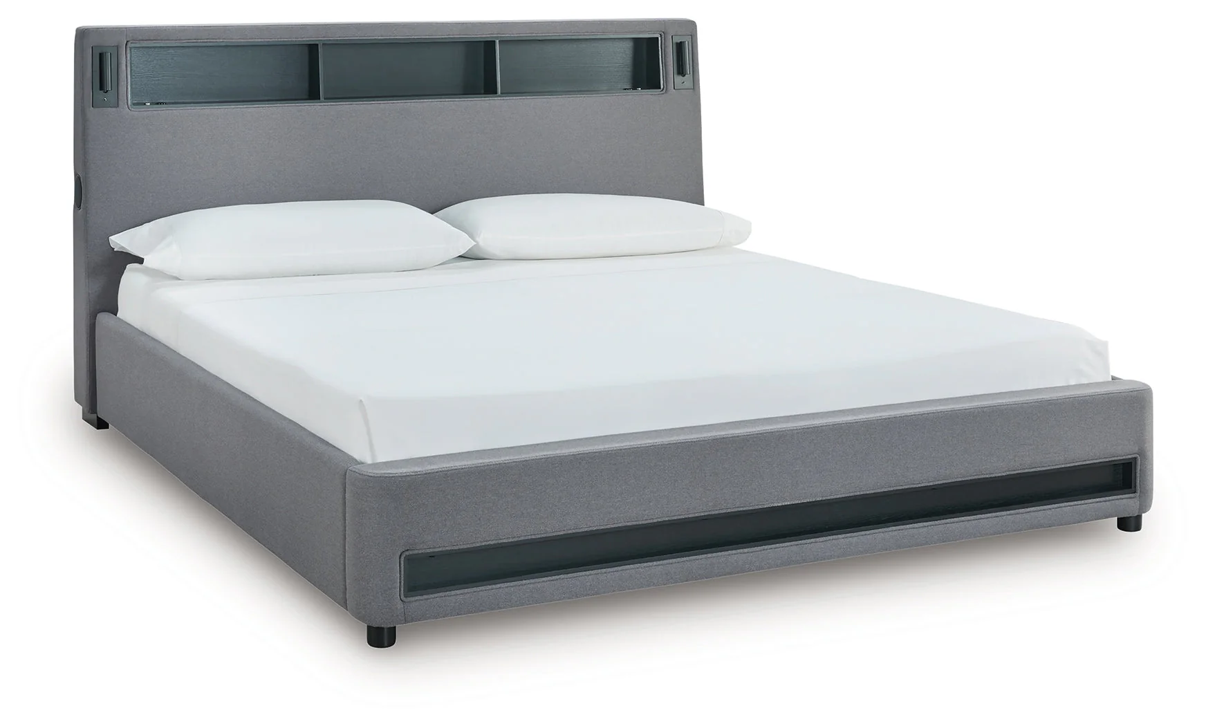 Verishaw Gray King Upholstered Bed - Image 2