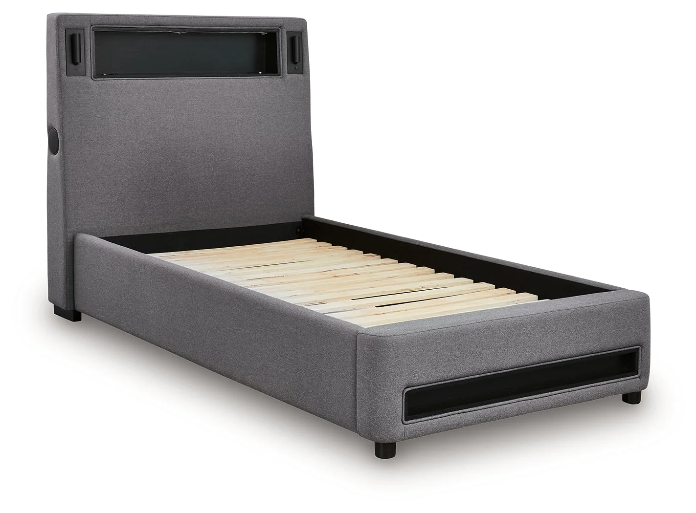 Verishaw Gray Twin Upholstered Bed - Image 3