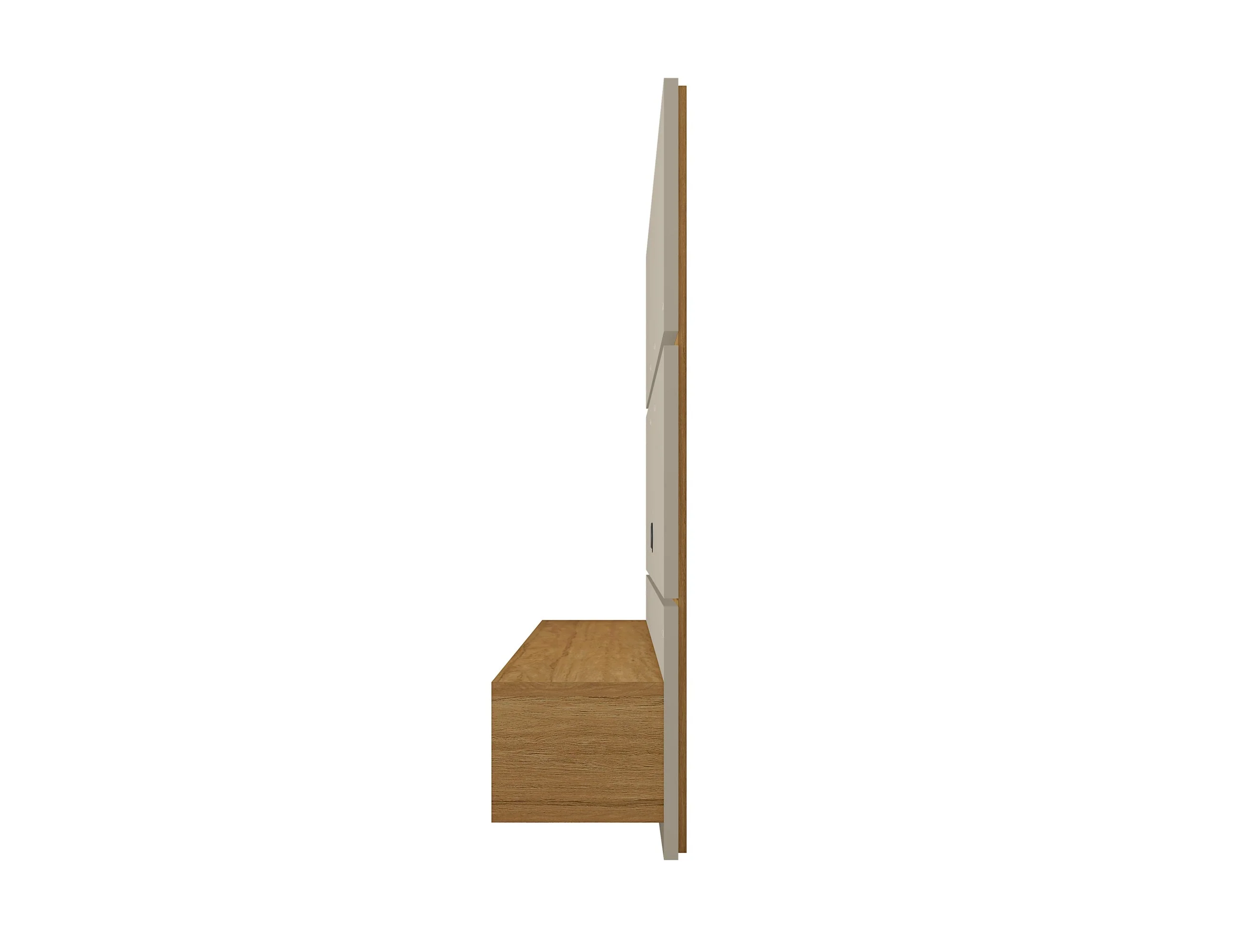 Vernon 62.99 Floating Entertainment Center in Off White and Cinnamon - Image 6