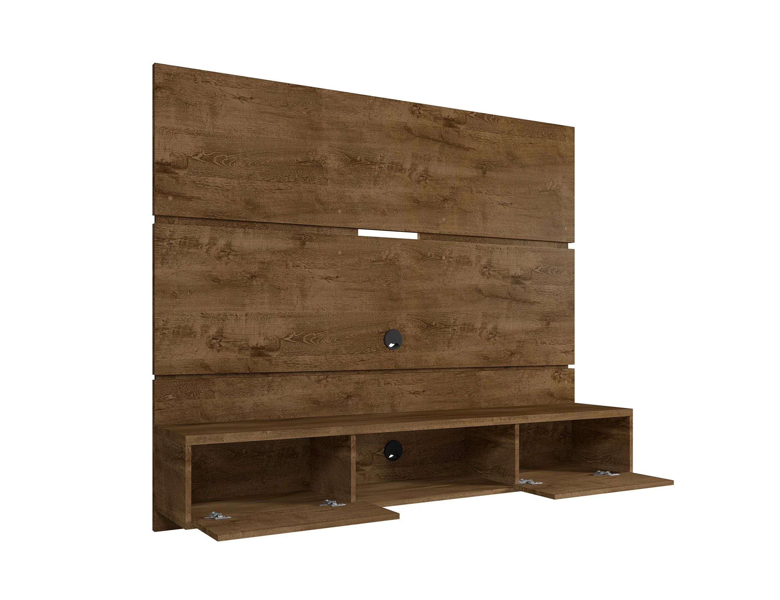 Vernon 62.99 Floating Entertainment Center in Rustic Brown - Image 4