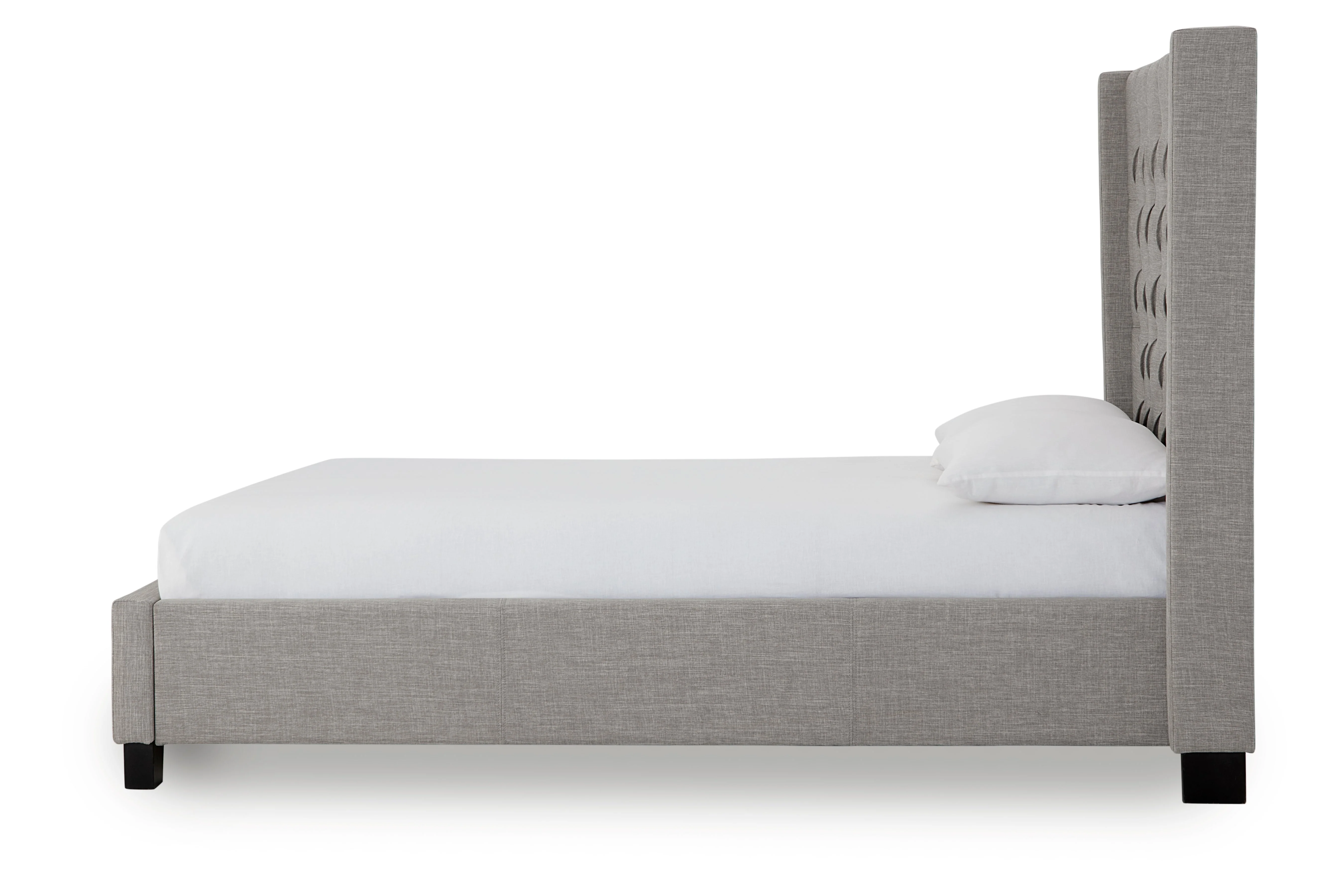 Verona Upholstered Footboard Full Storage Bed in Speckled Grey - Image 4