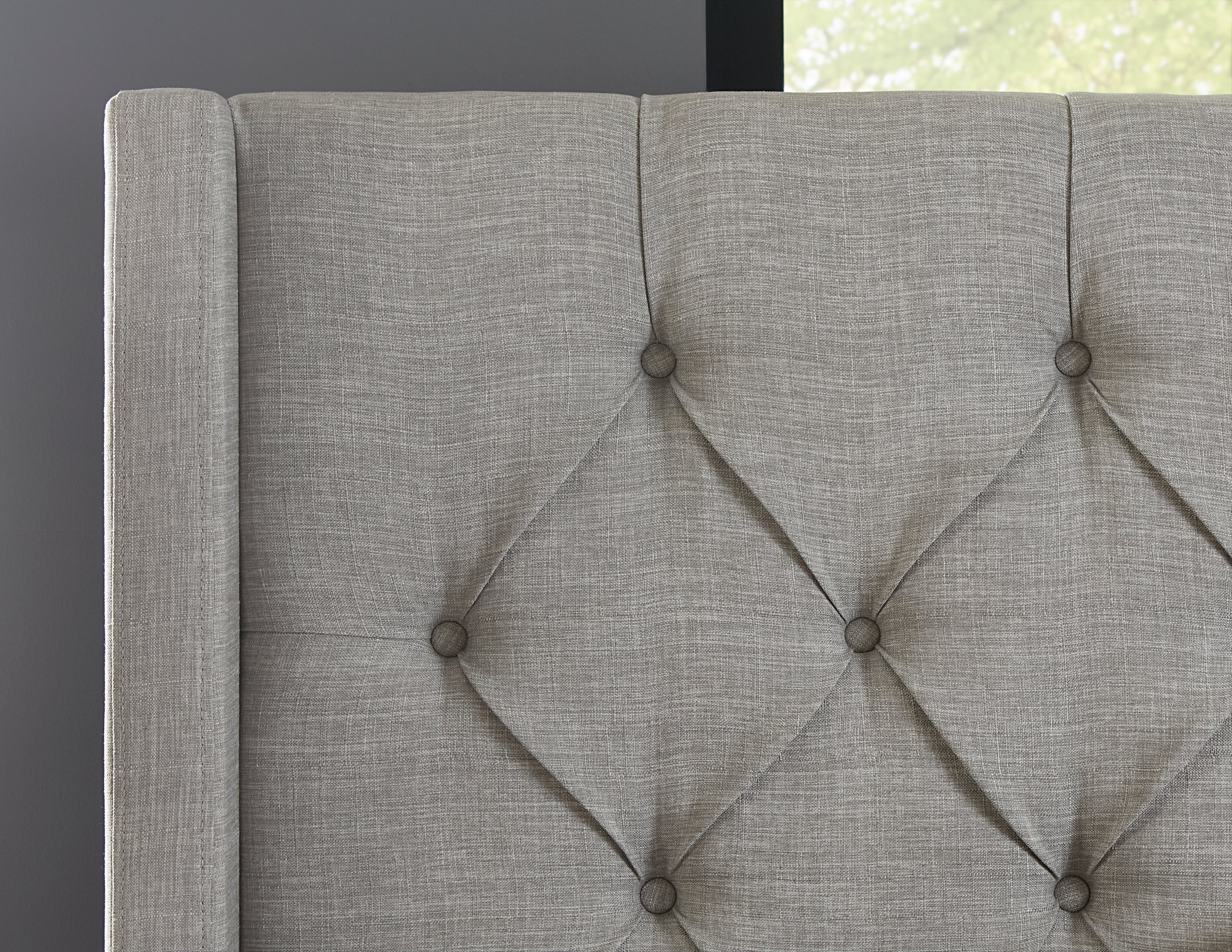 Verona Upholstered Platform Bed in Speckled Grey - Image 2