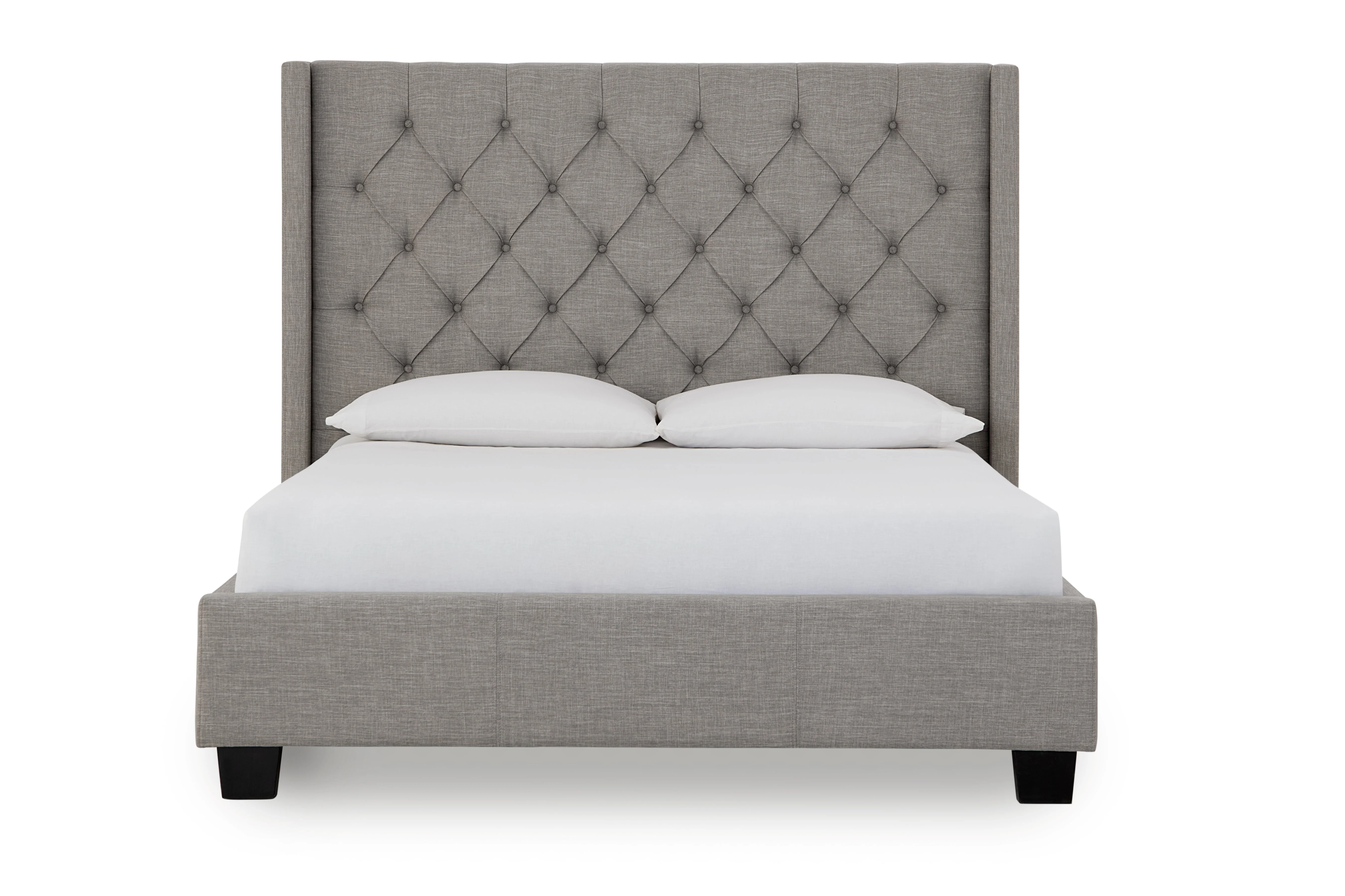 Verona Upholstered Platform Bed in Speckled Grey - Image 3