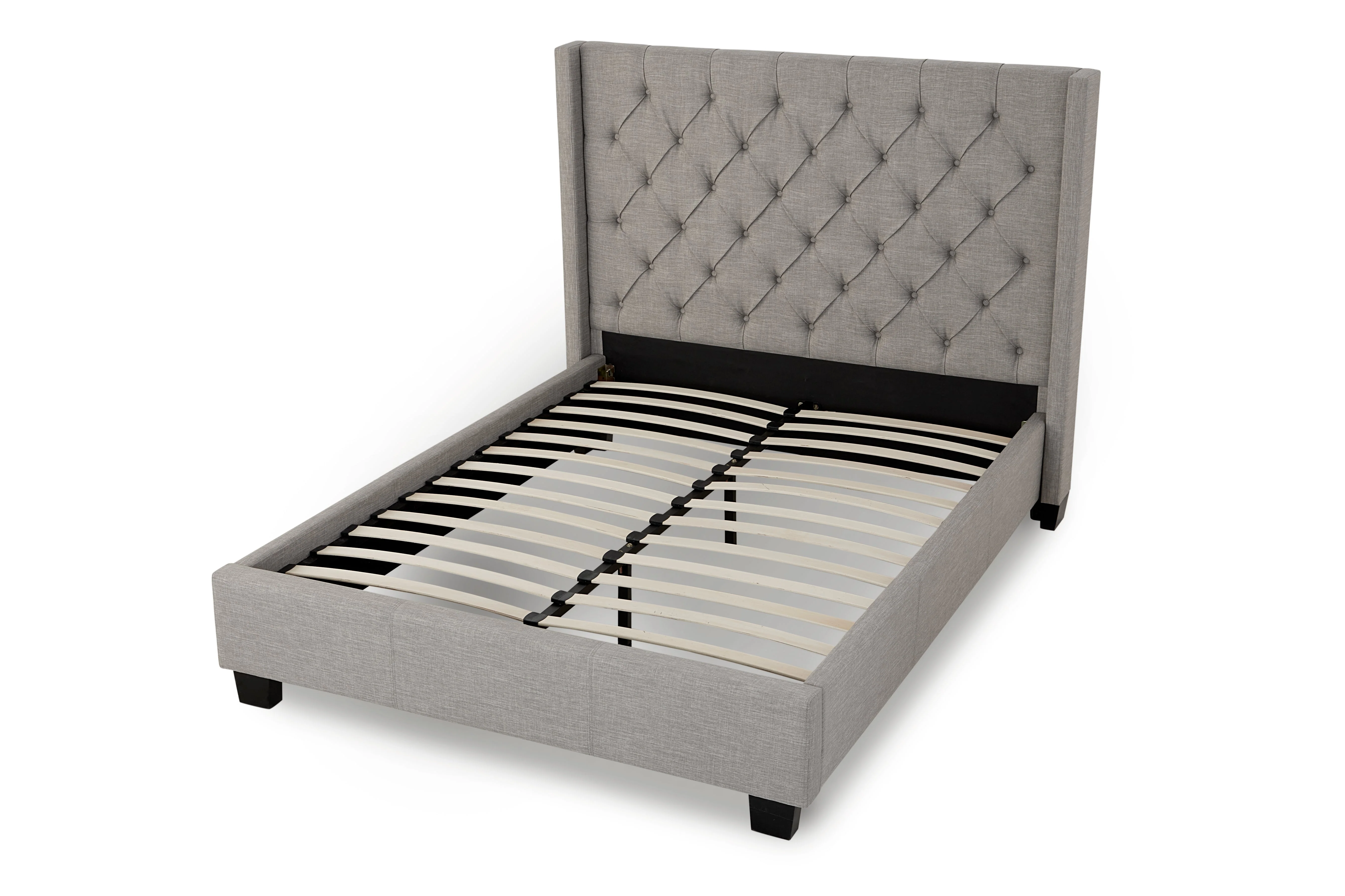 Verona Upholstered Platform Bed in Speckled Grey - Image 5