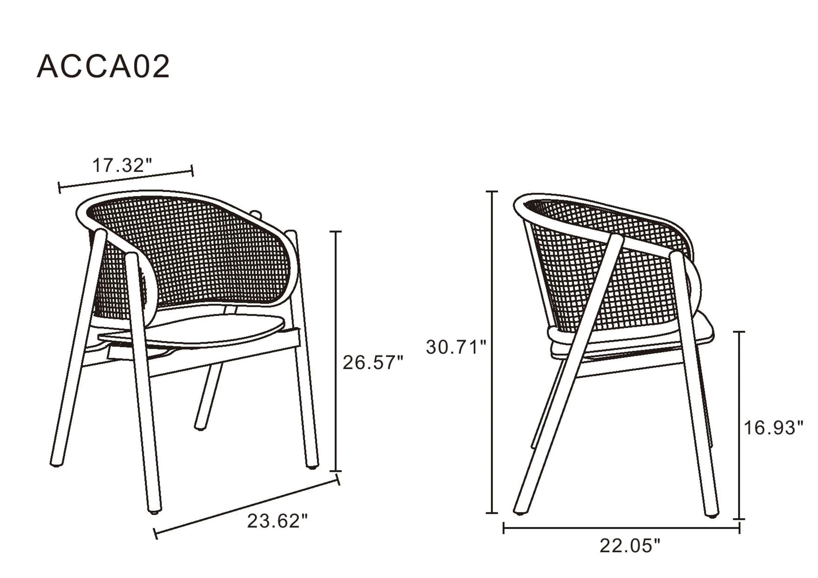 Versailles Armchair in Black and Natural Cane - Image 3