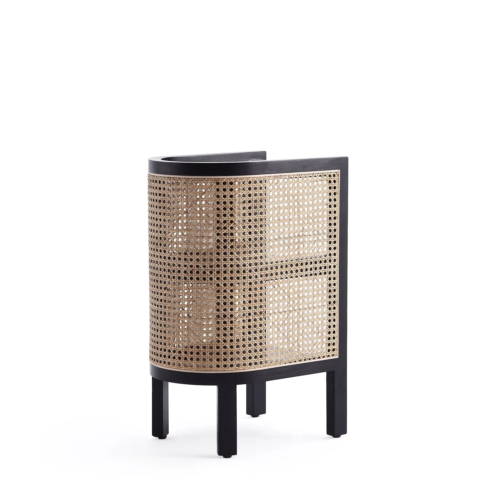 Versailles End Table in Black and Natural Cane - Image 5