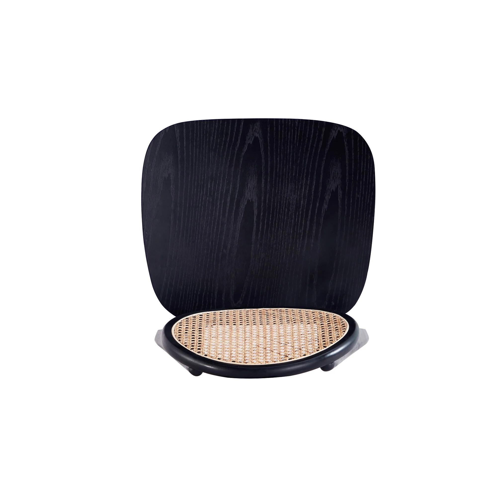 Versailles Round Dining Chair in Black and Natural Cane (set of 2) - Image 9