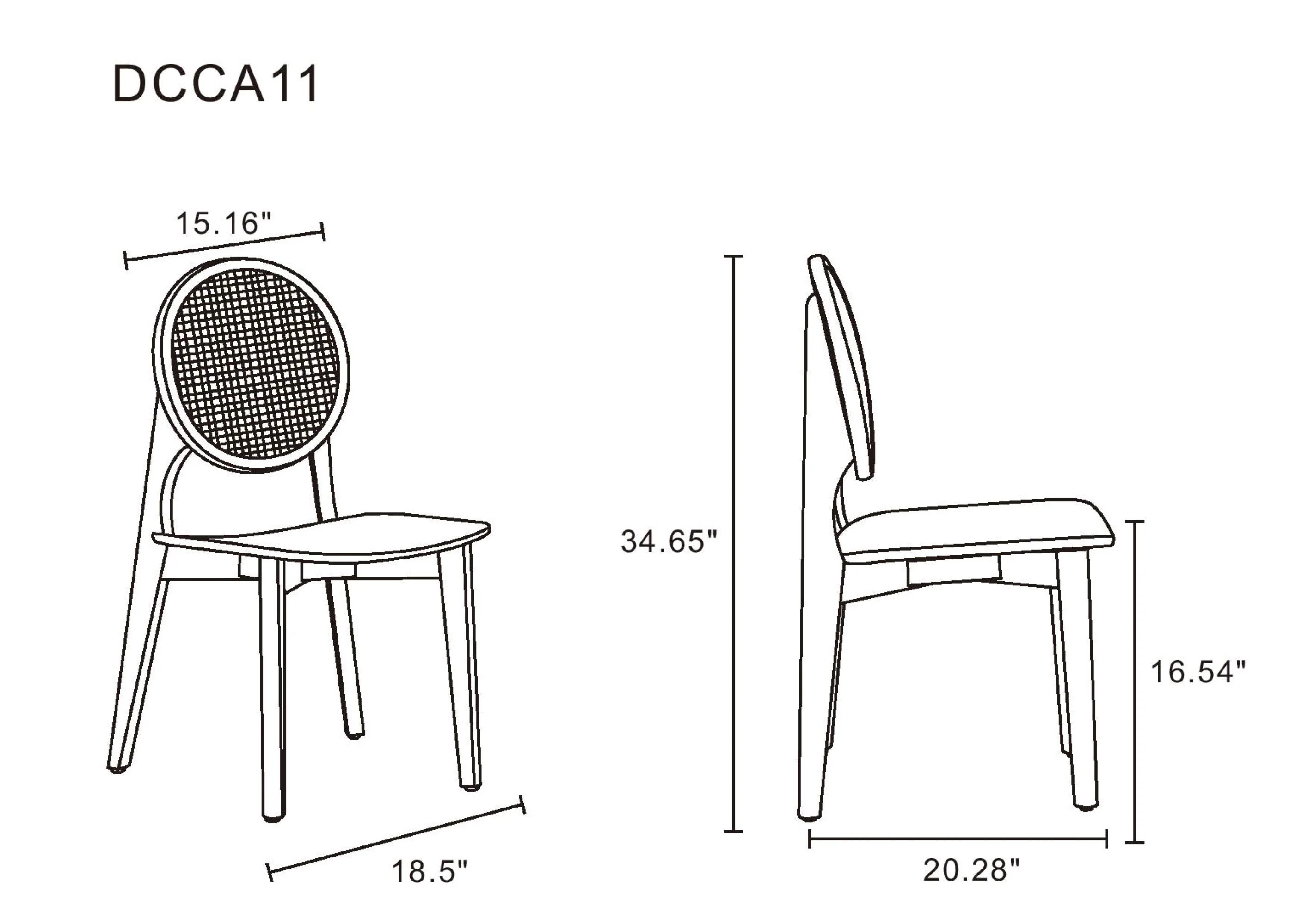 Versailles Round Dining Chair in Nature Cane (set of 2) - Image 3