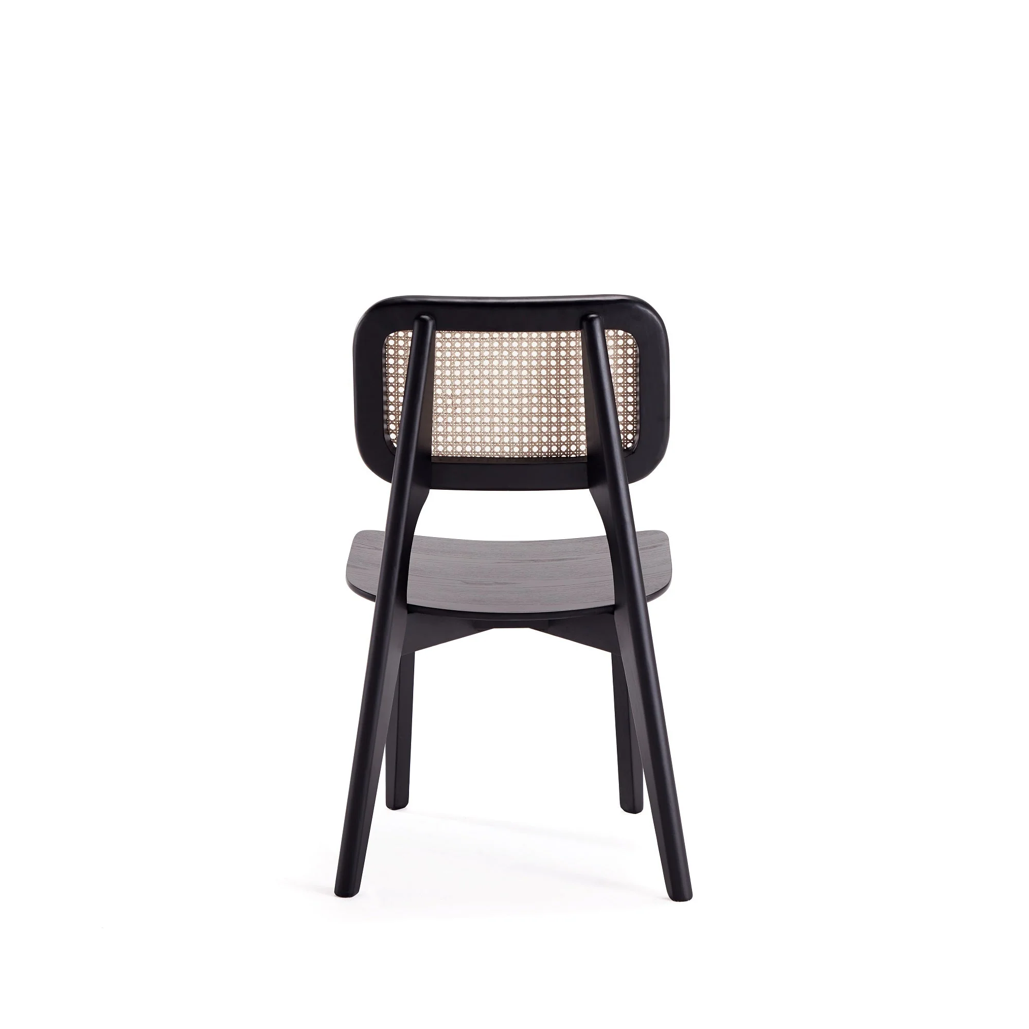 Versailles Square Dining Chair in Black and Natural Cane (set of 2) - Image 6