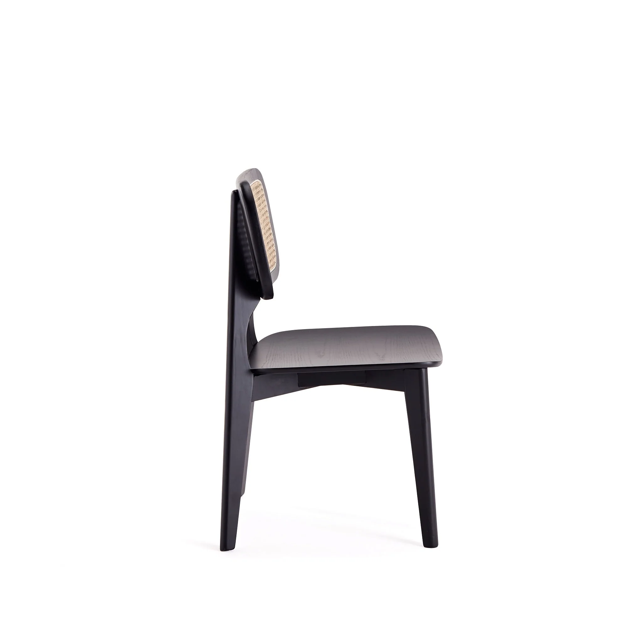 Versailles Square Dining Chair in Black and Natural Cane (set of 2) - Image 7