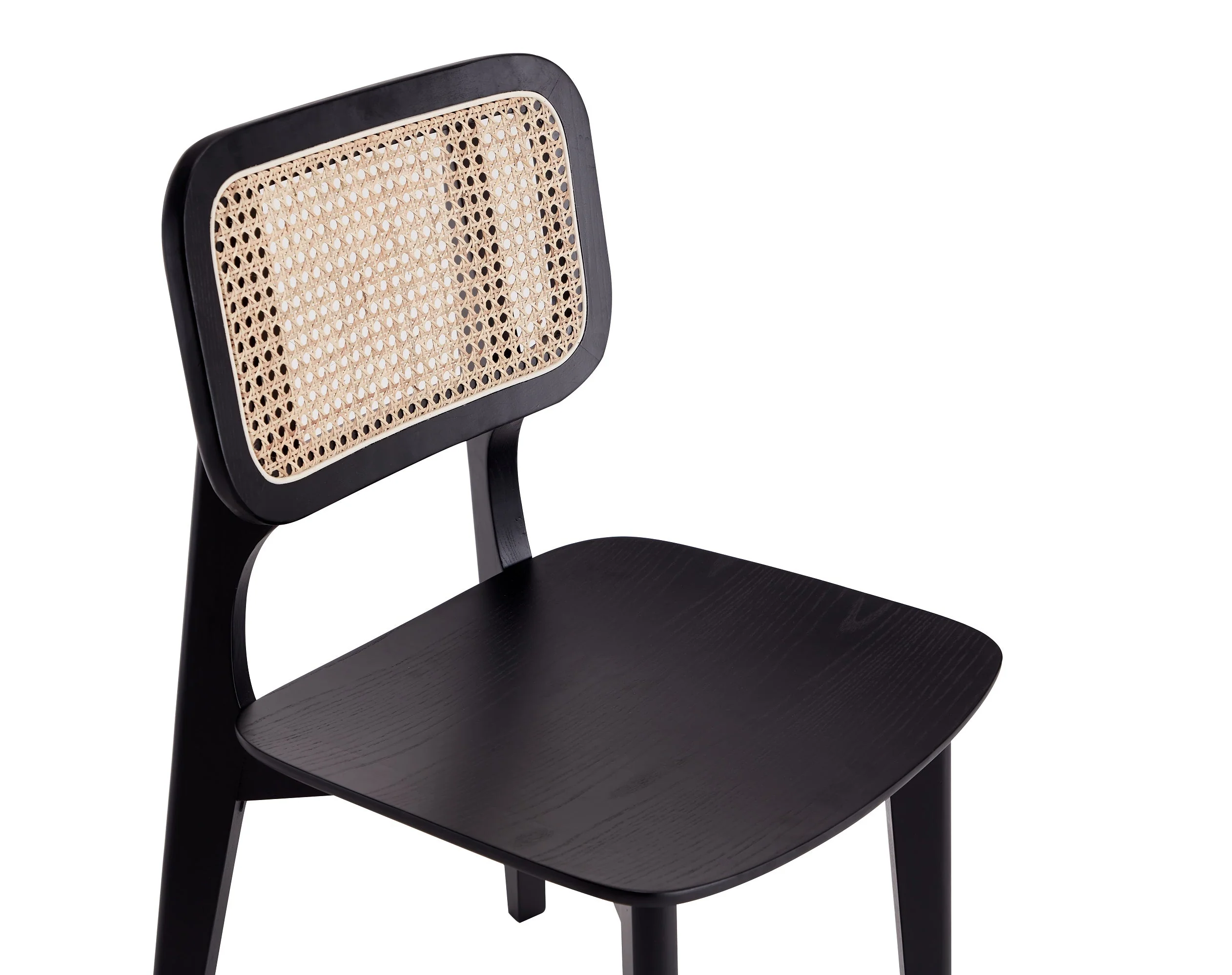 Versailles Square Dining Chair in Black and Natural Cane (set of 2) - Image 9