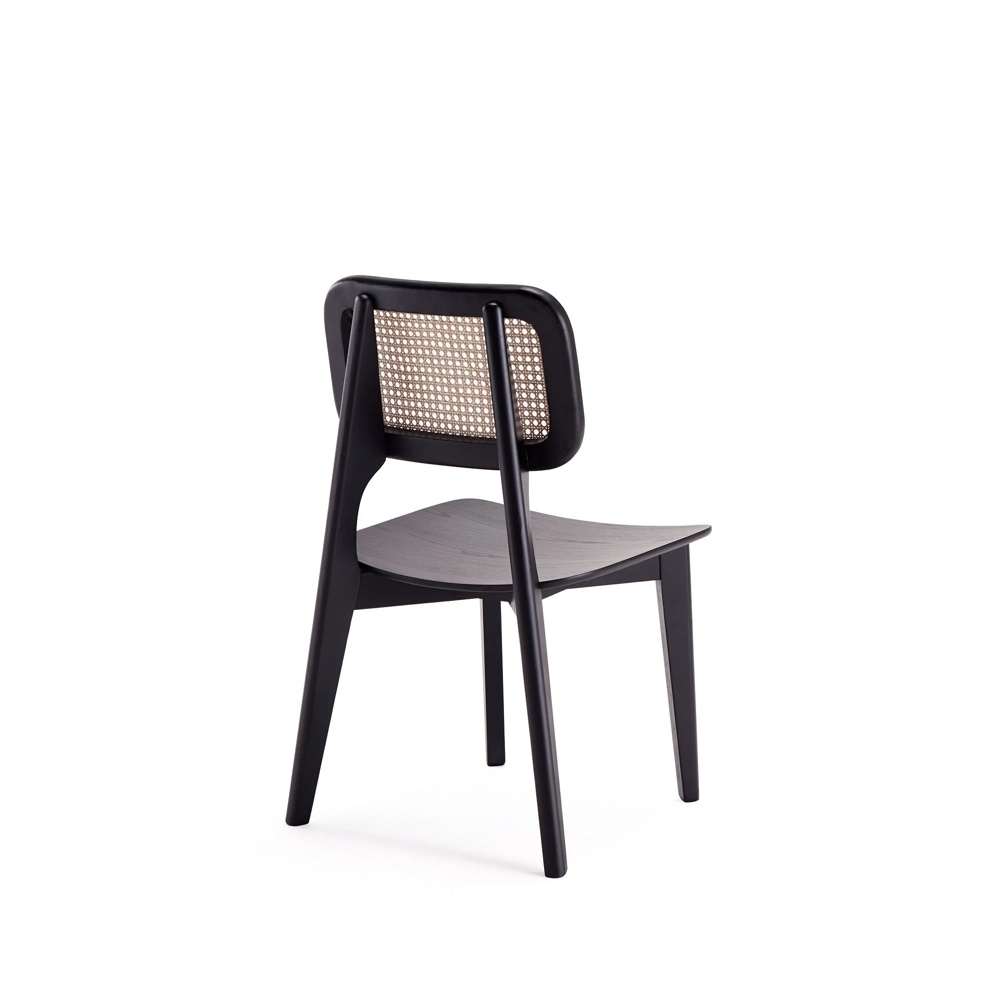 Versailles Square Dining Chair in Black and Natural Cane (set of 4) - Image 6
