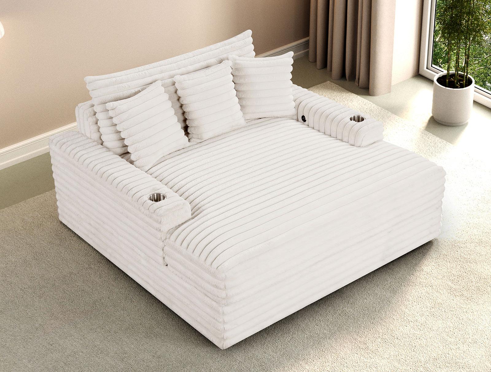 Veyrier White 2 Arm Chaise - Image 3