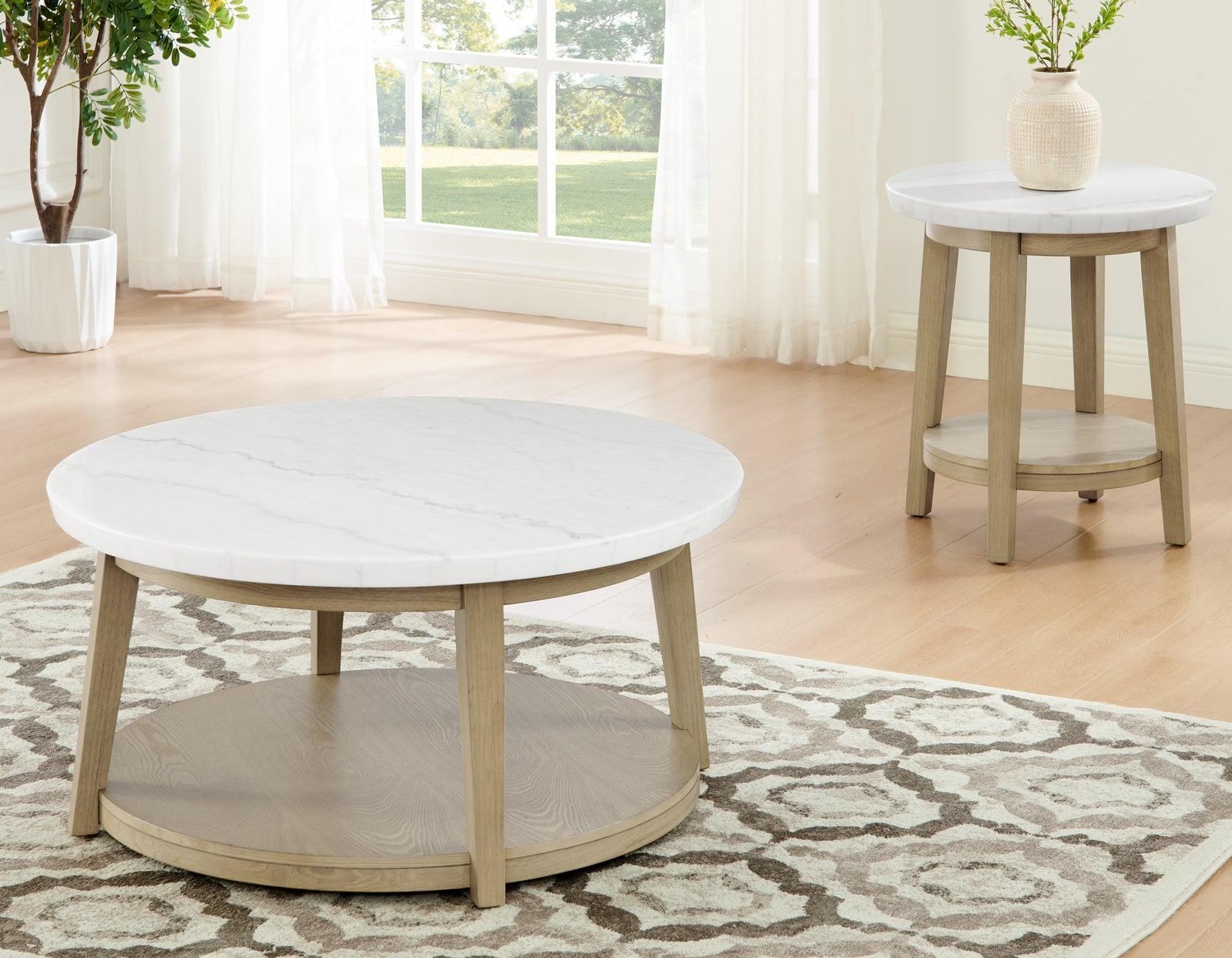 Vida 22″ Round White Marble Top End Table - Image 8