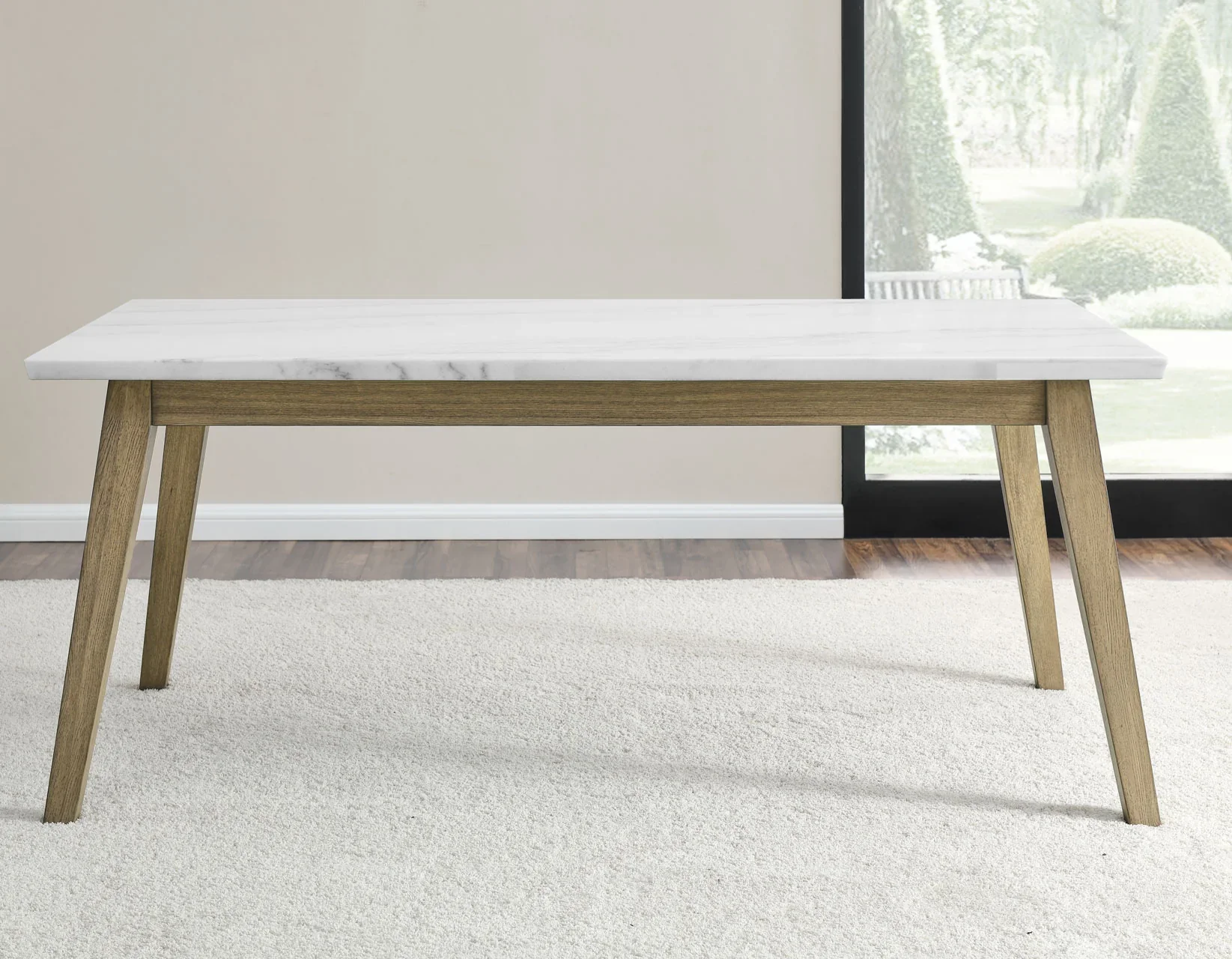 Vida 72″ White Marble Top Dining Table - Image 3