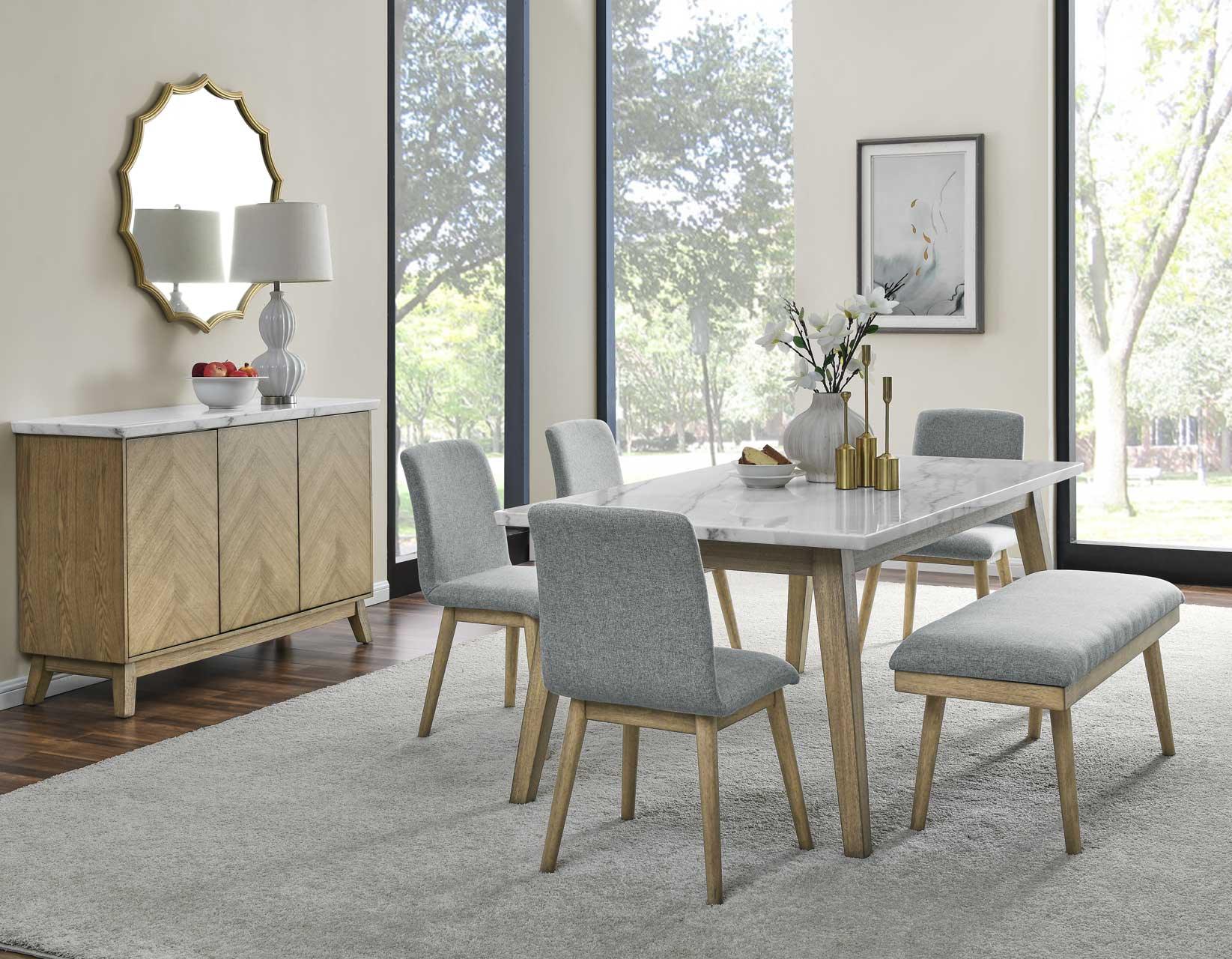 Vida 72″ White Marble Top Dining Table - Image 6