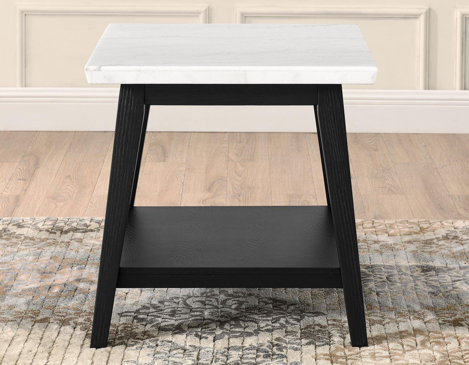 Vida Black Finish Marble Top 3-Piece Table Set - Image 5
