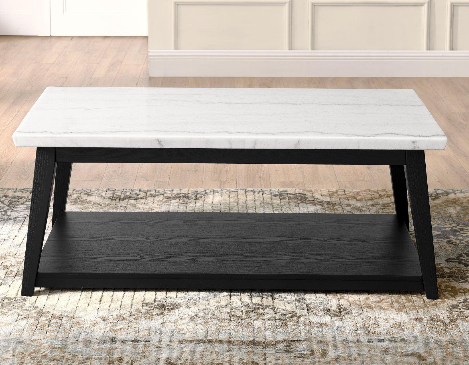 Vida Black Finish Marble Top 3-Piece Table Set - Image 9