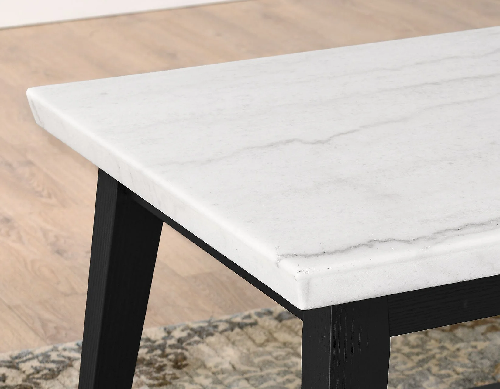 Vida Black Sofa Table, White Marble Top - Image 5