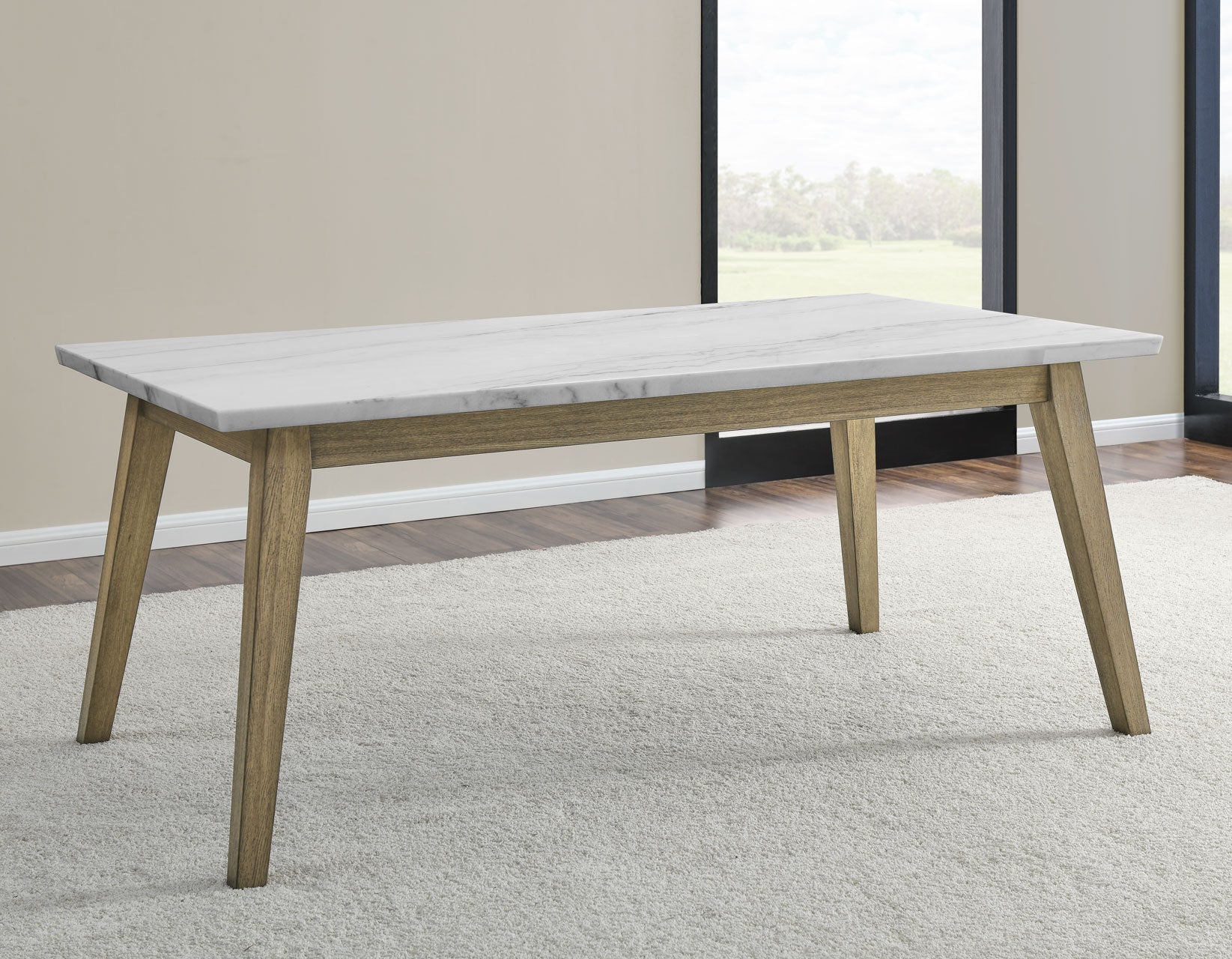 Vida Burnished Blonde/Gray Marble Top Dining Room Set - Image 3