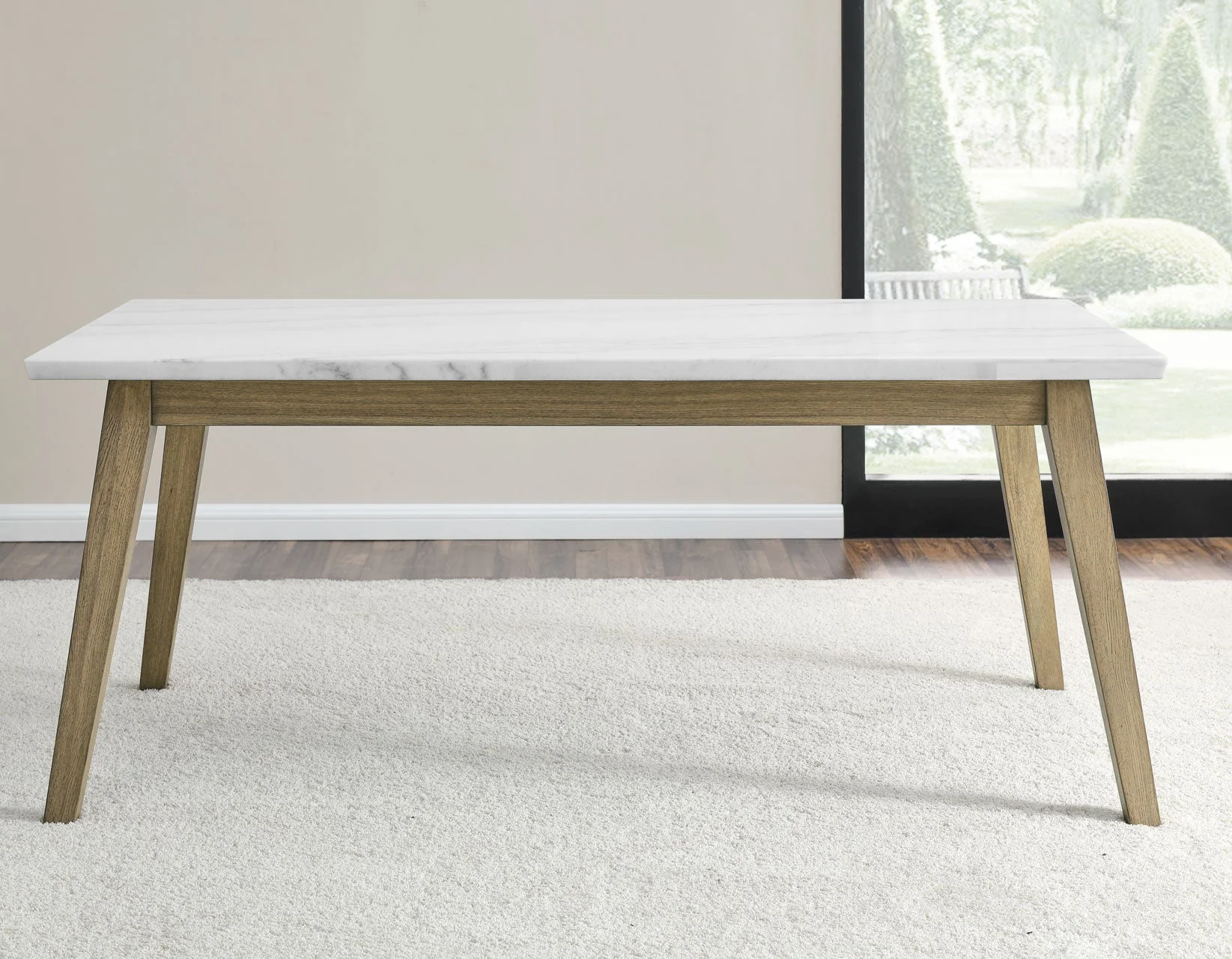 Vida Burnished Blonde/Gray Marble Top Dining Room Set - Image 4
