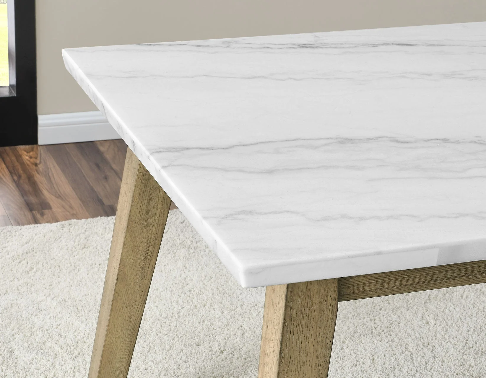 Vida Burnished Blonde/Gray Marble Top Dining Room Set - Image 5