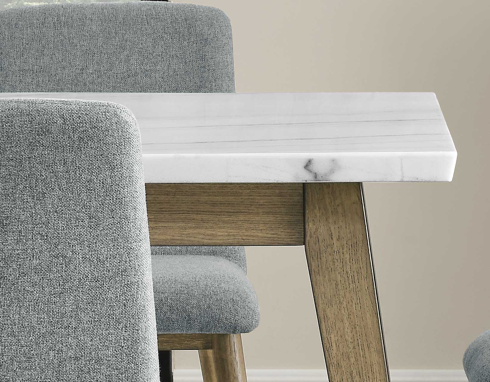 Vida Burnished Blonde/Gray Marble Top Dining Room Set - Image 6