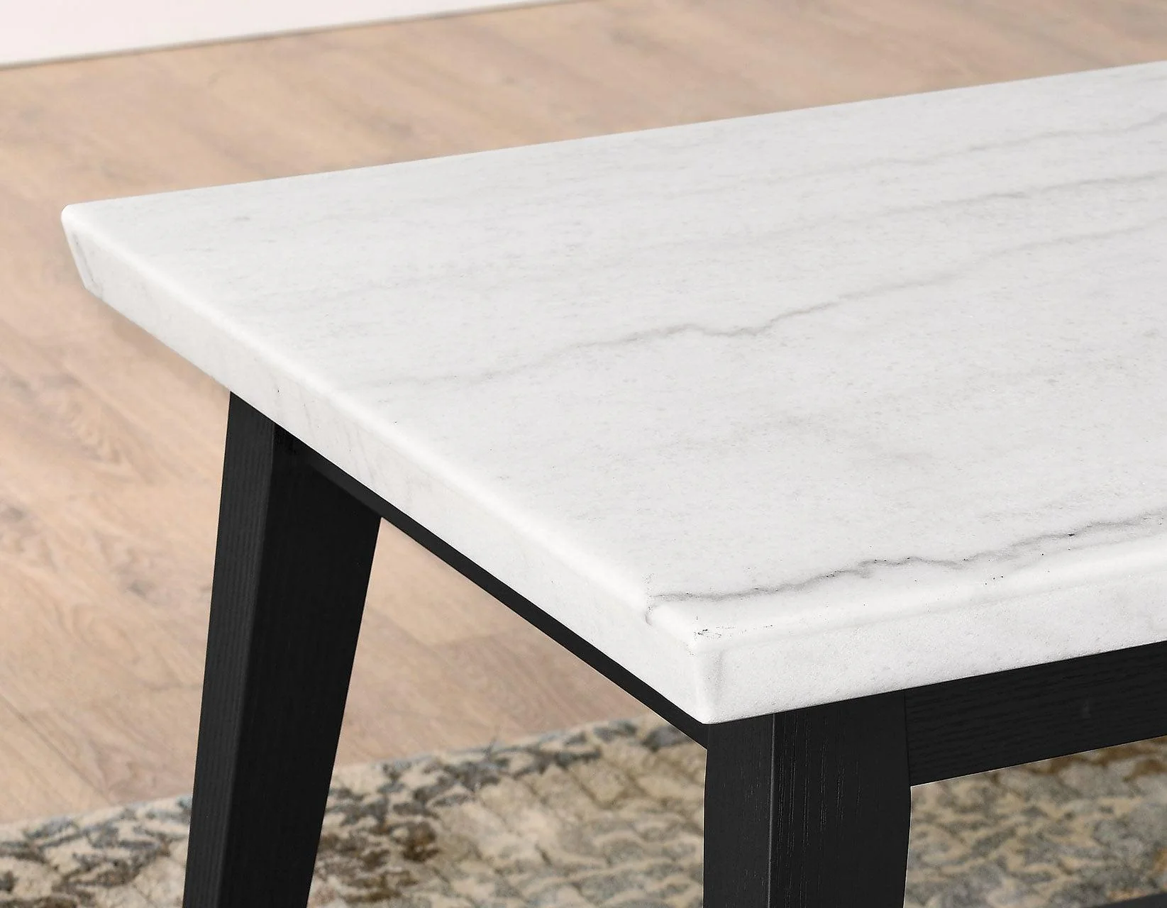 Vida Marble Top Sofa Table, Black Finish - Image 6