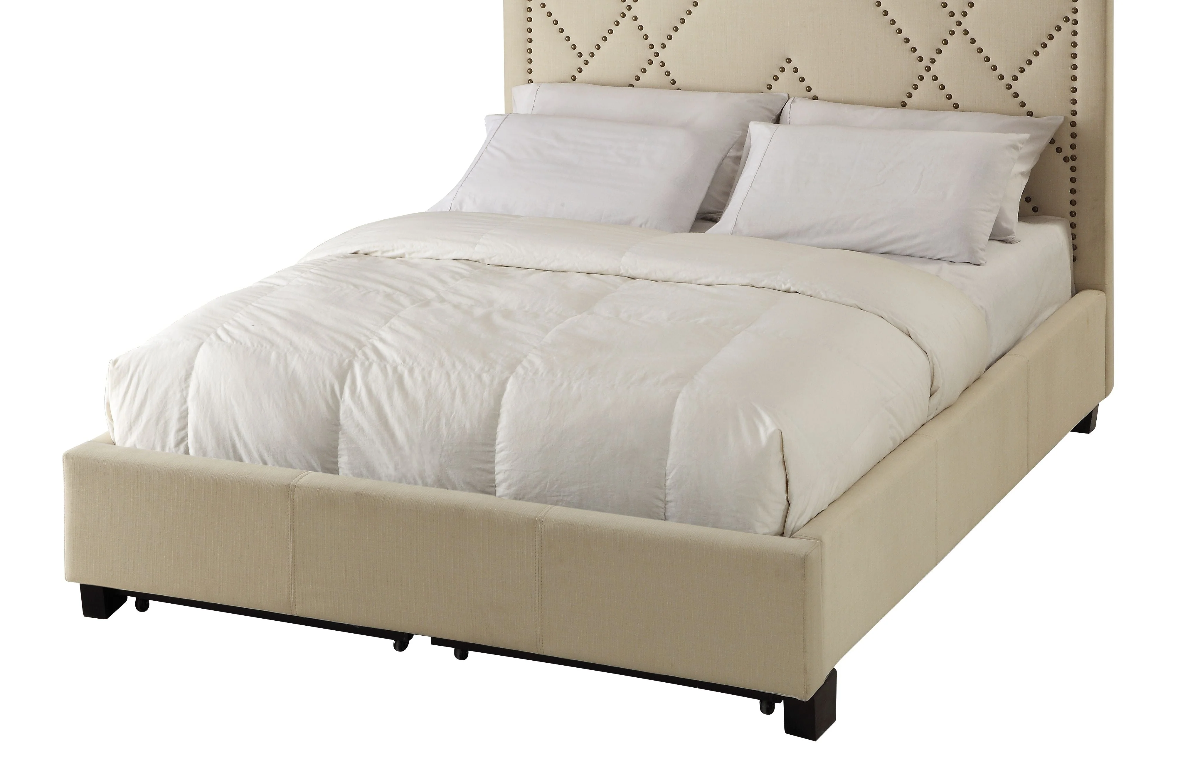 Vienne Nailhead Upholstered Full Platform Storage Bed in Powder - Image 5