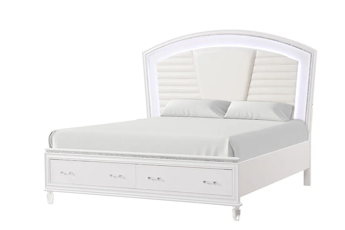 Villa White Bedroom Platform Bedroom Set - Image 2