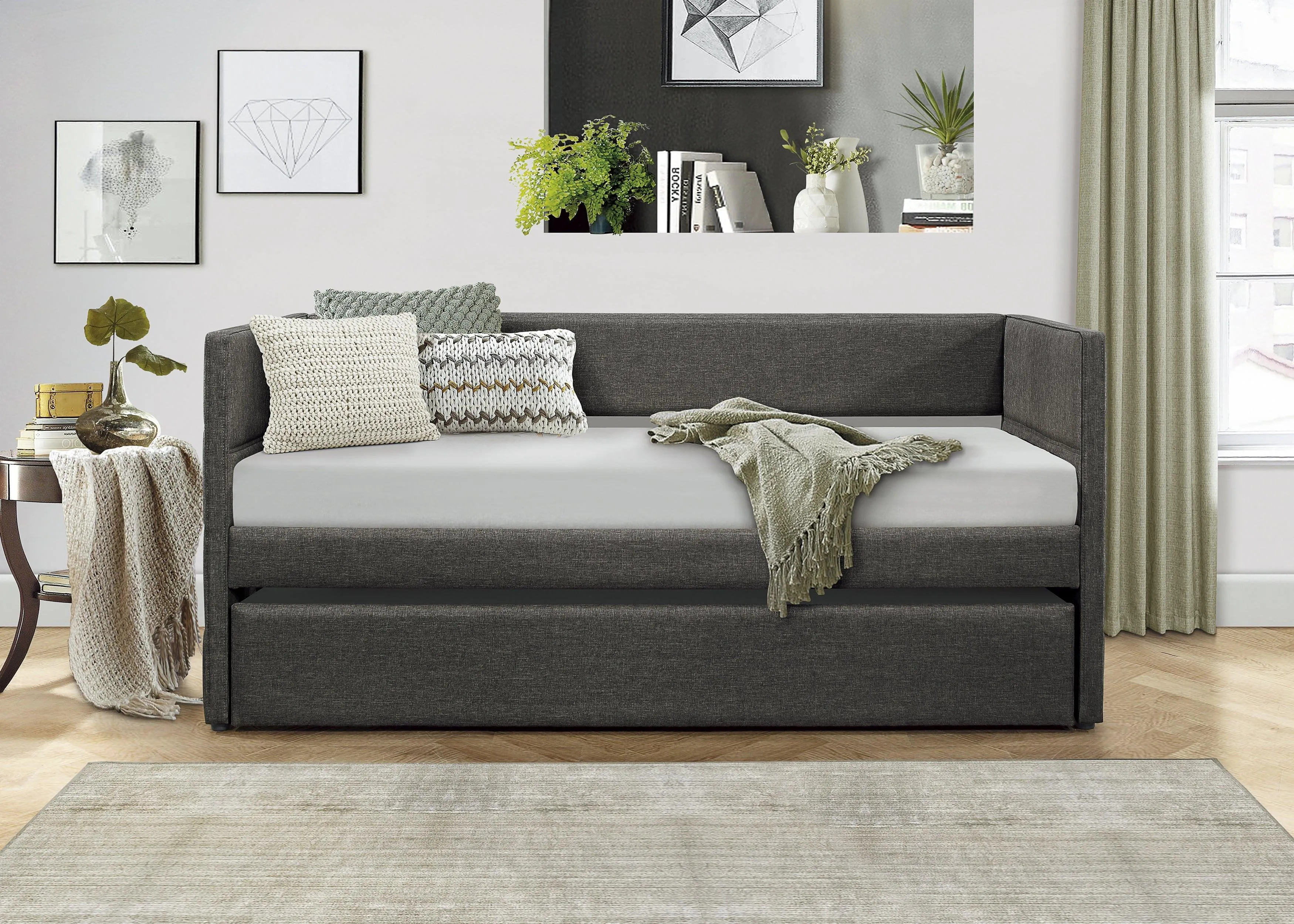 Vining Dark Gray Daybed with Trundle - Image 4