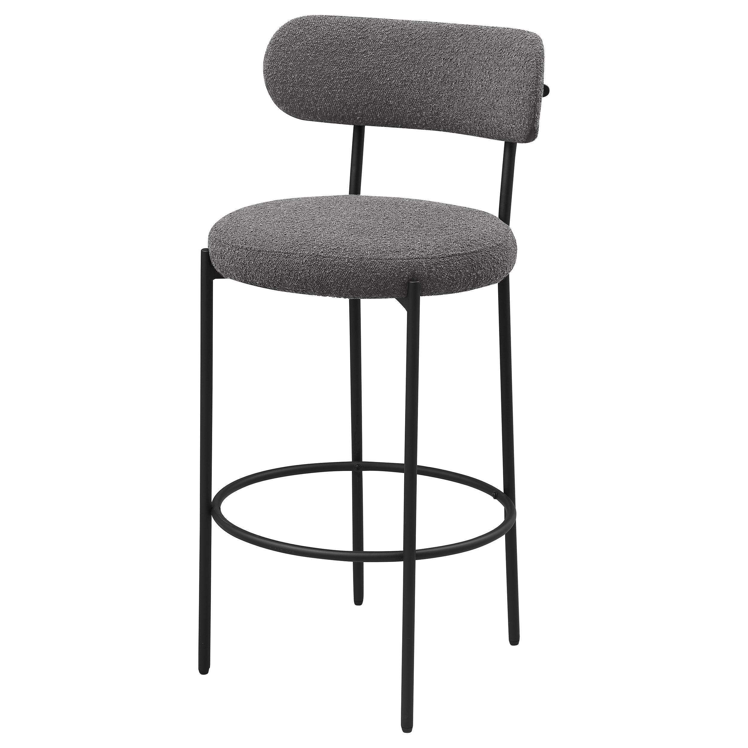 Viola Black Boucle Upholstered Bar Stool, Set of 2 - Image 5