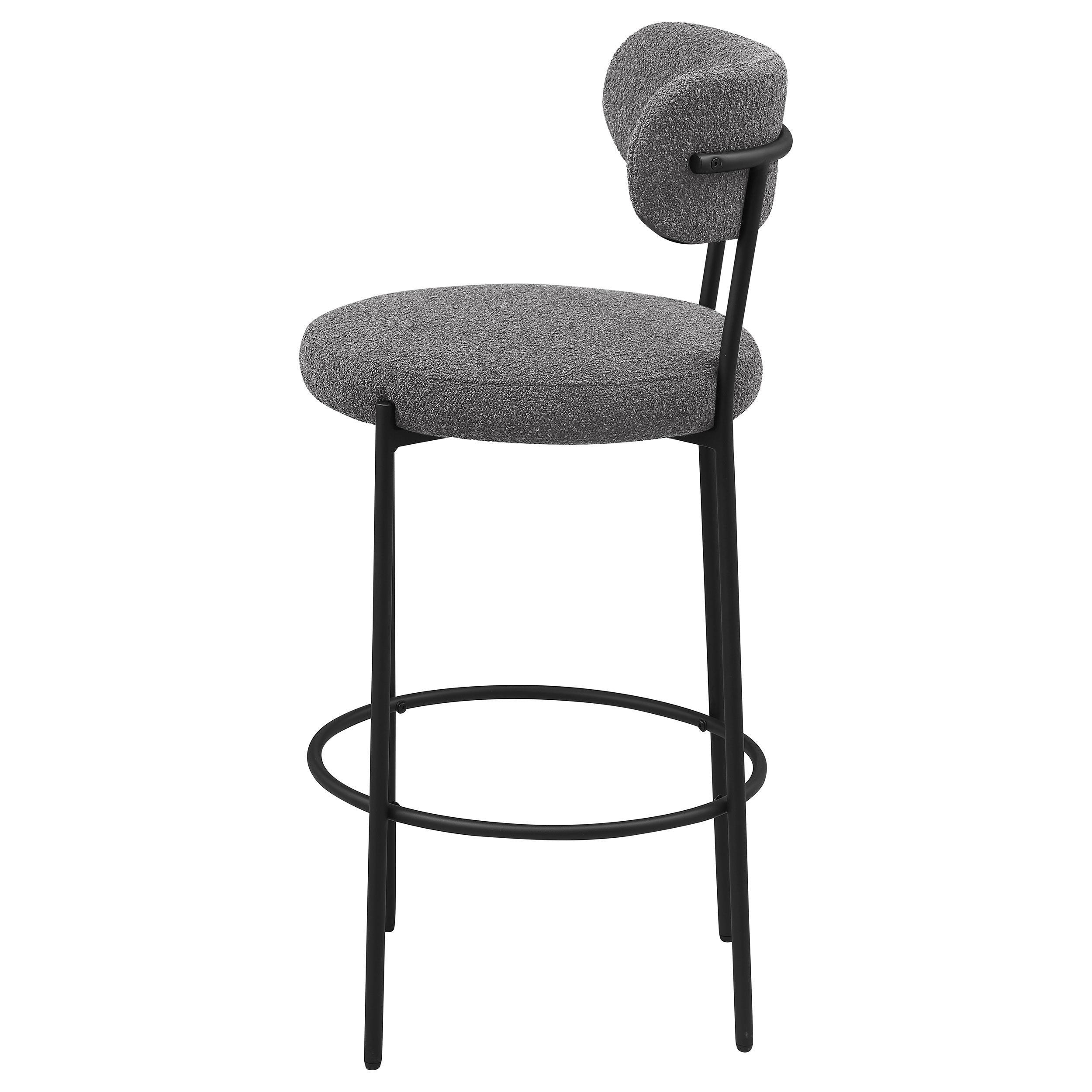 Viola Black Boucle Upholstered Bar Stool, Set of 2 - Image 6