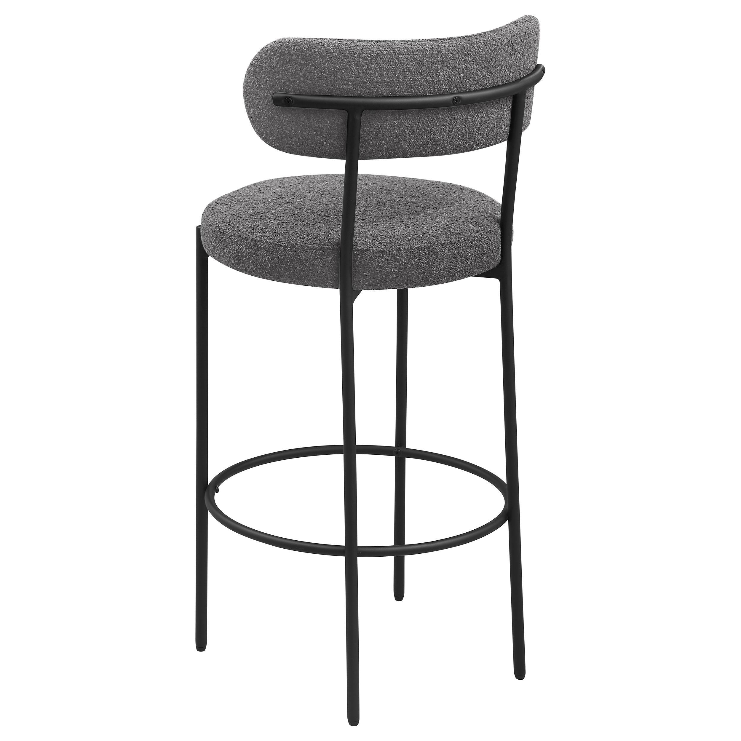 Viola Black Boucle Upholstered Bar Stool, Set of 2 - Image 7