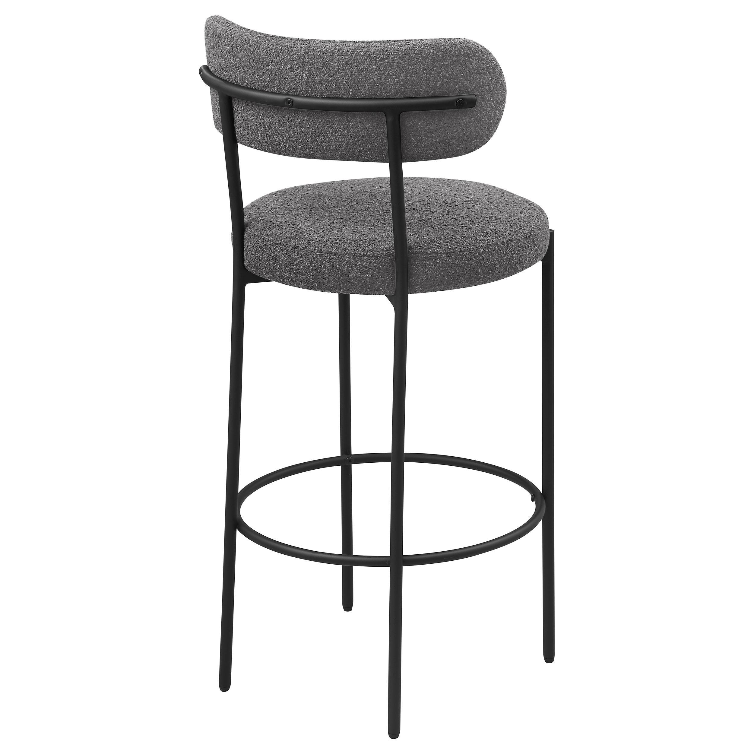 Viola Black Boucle Upholstered Bar Stool, Set of 2 - Image 8